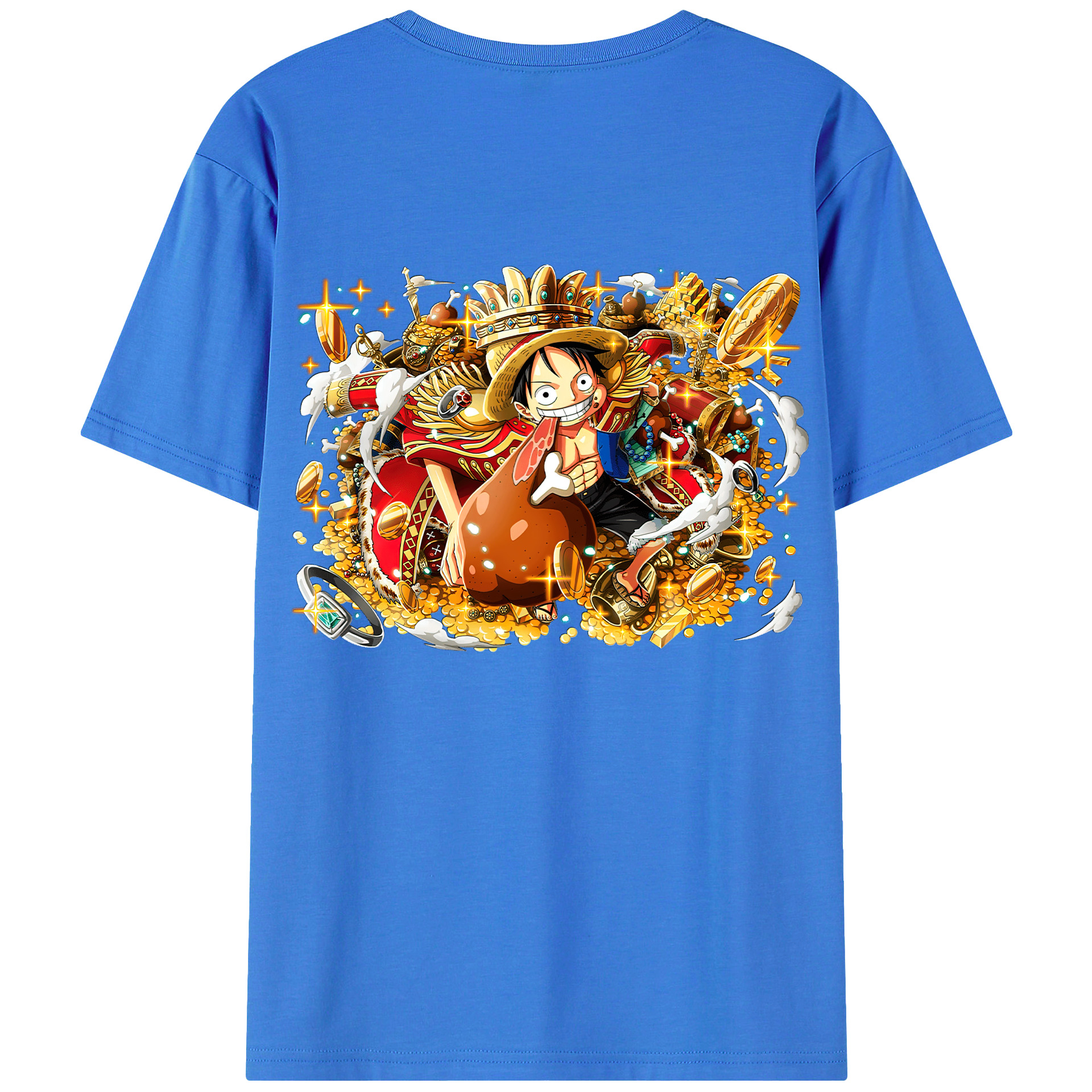 ワンピース モンキー・D・ルフィ ONE PIECE Monkey D. Luffy 綿100％半袖Tシャツ（背面プリント）