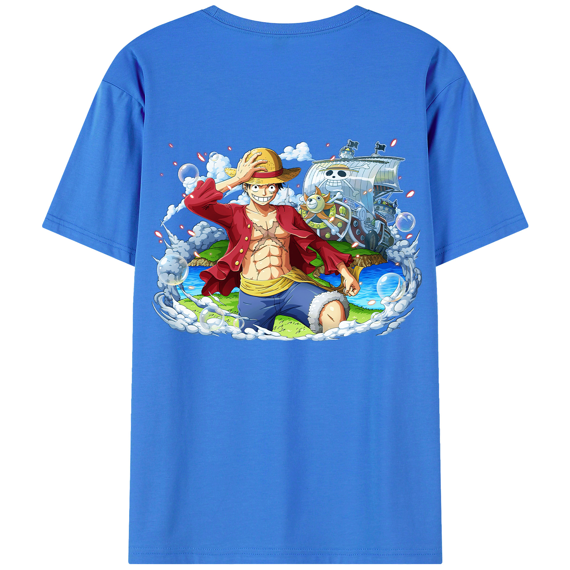 ワンピース モンキー・D・ルフィ ONE PIECE Monkey D. Luffy 綿100％半袖Tシャツ（背面プリント）