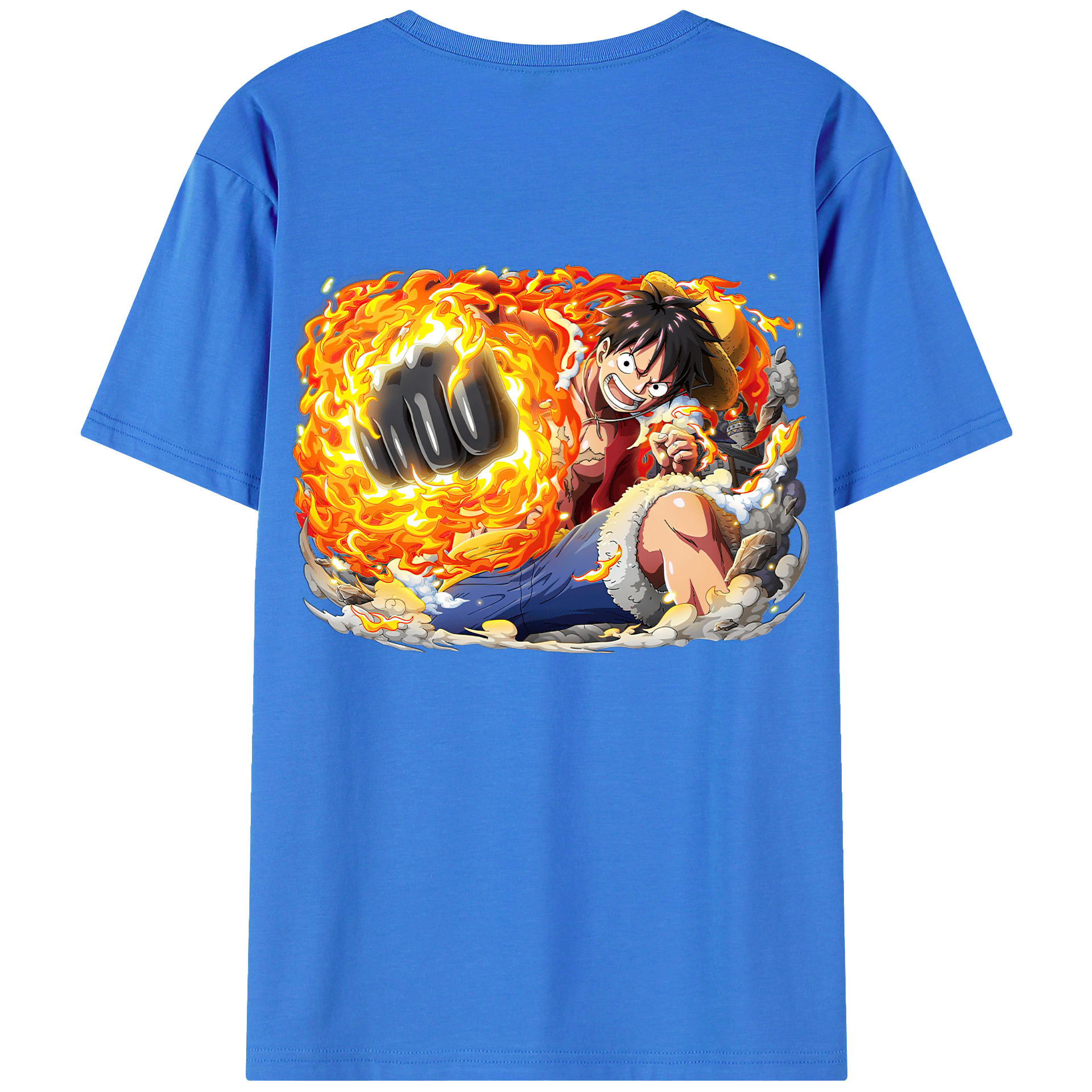 ワンピース モンキー・D・ルフィ ONE PIECE Monkey D. Luffy 綿100％半袖Tシャツ（背面プリント）