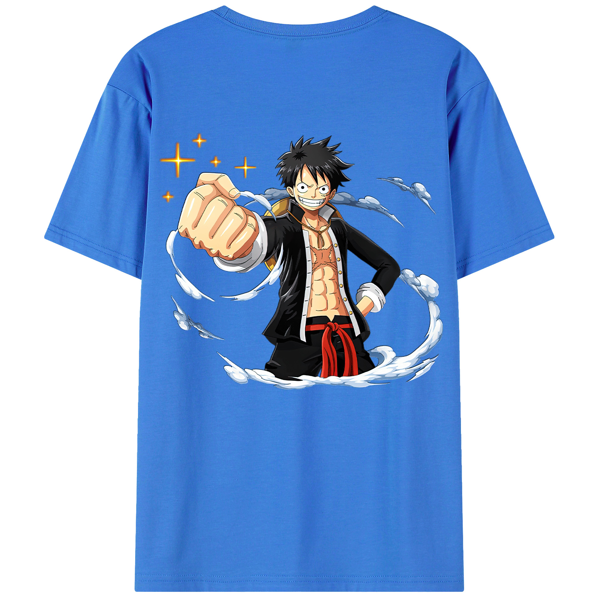 ワンピース モンキー・D・ルフィ ONE PIECE Monkey D. Luffy 綿100％半袖Tシャツ（背面プリント）