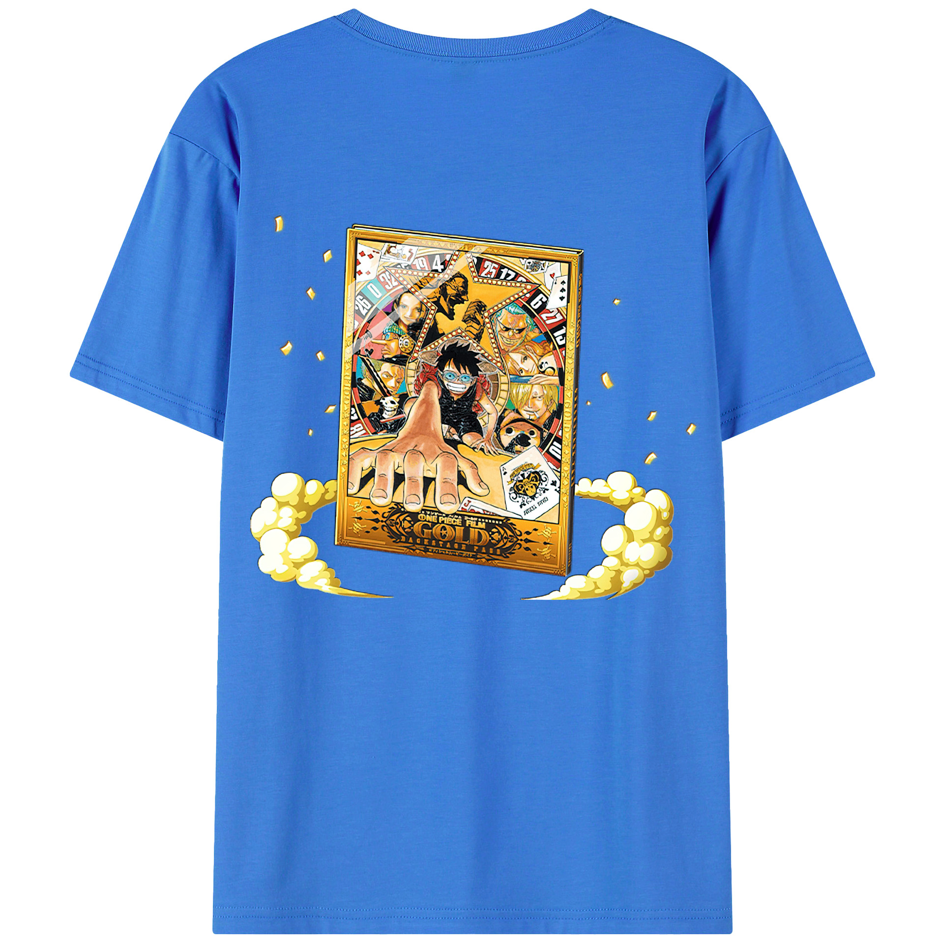 ワンピース モンキー・D・ルフィ ONE PIECE Monkey D. Luffy 綿100％半袖Tシャツ（背面プリント）