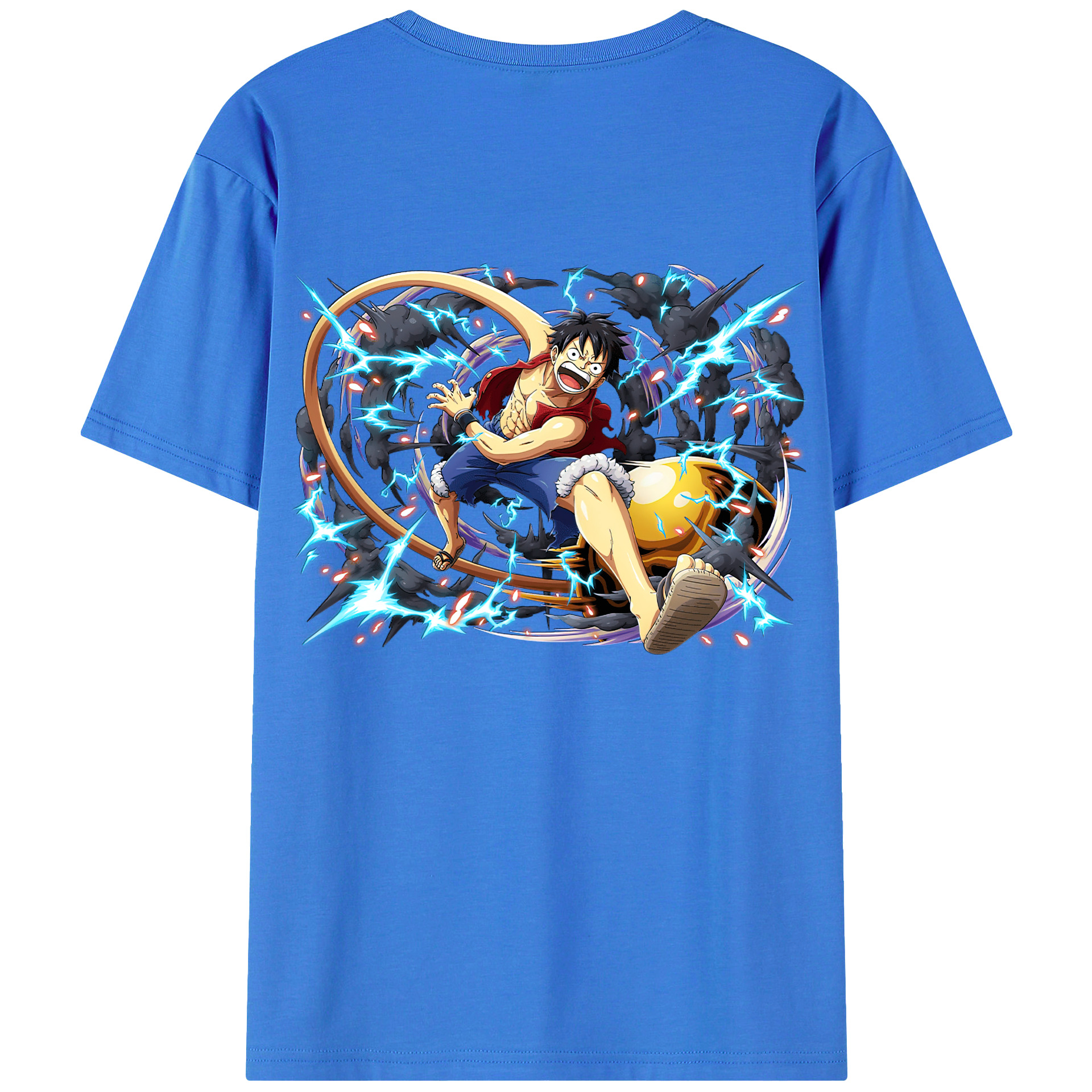 ワンピース モンキー・D・ルフィ ONE PIECE Monkey D. Luffy 綿100％半袖Tシャツ（背面プリント）