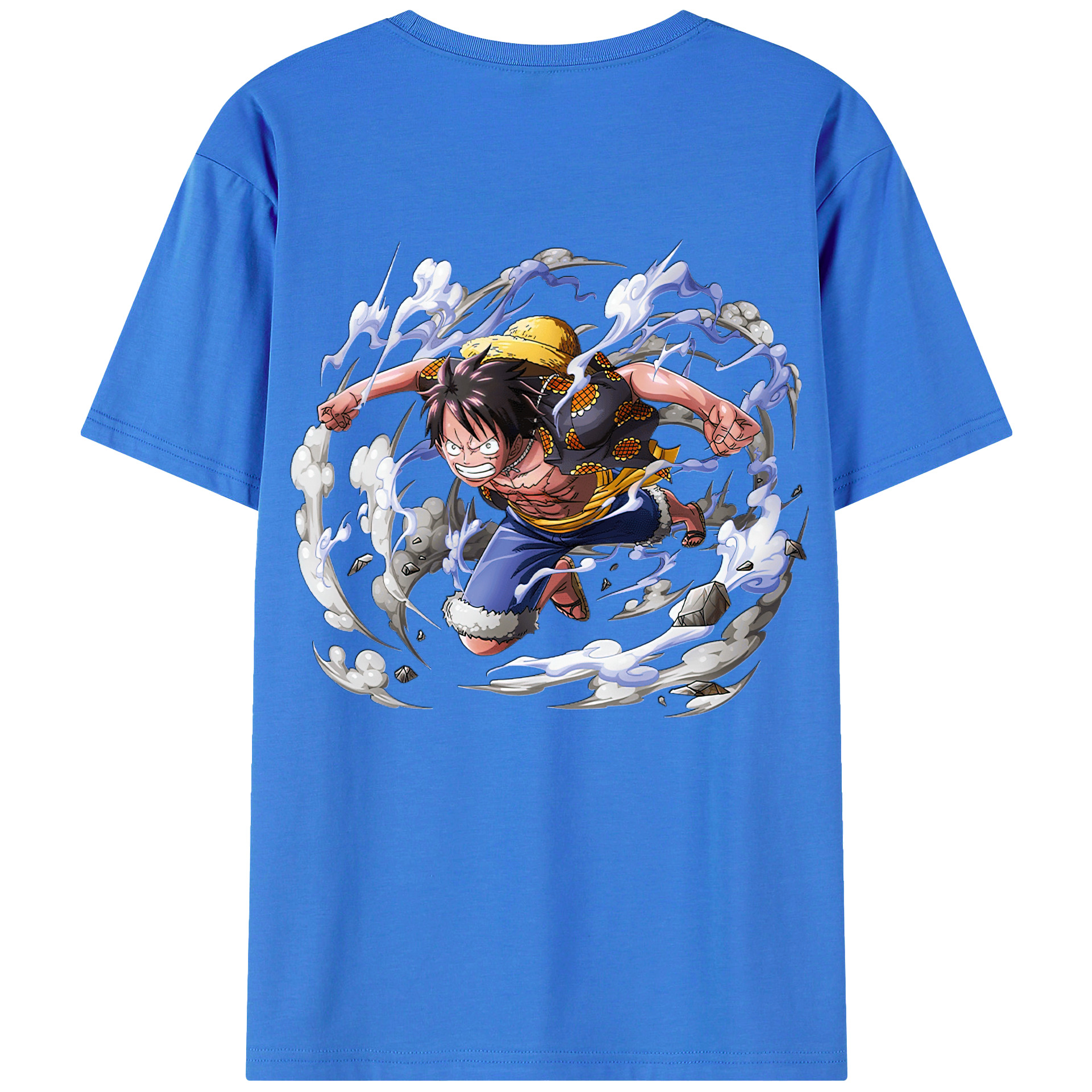 ワンピース モンキー・D・ルフィ ONE PIECE Monkey D. Luffy 綿100％半袖Tシャツ（背面プリント）
