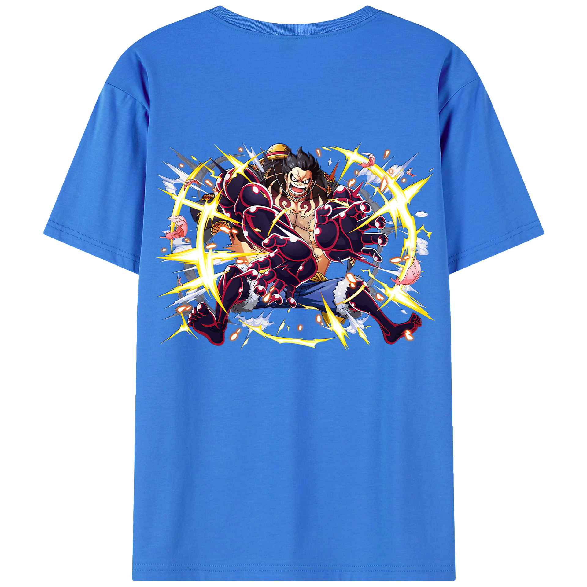 ワンピース モンキー・D・ルフィ ONE PIECE Monkey D. Luffy 綿100％半袖Tシャツ（背面プリント）