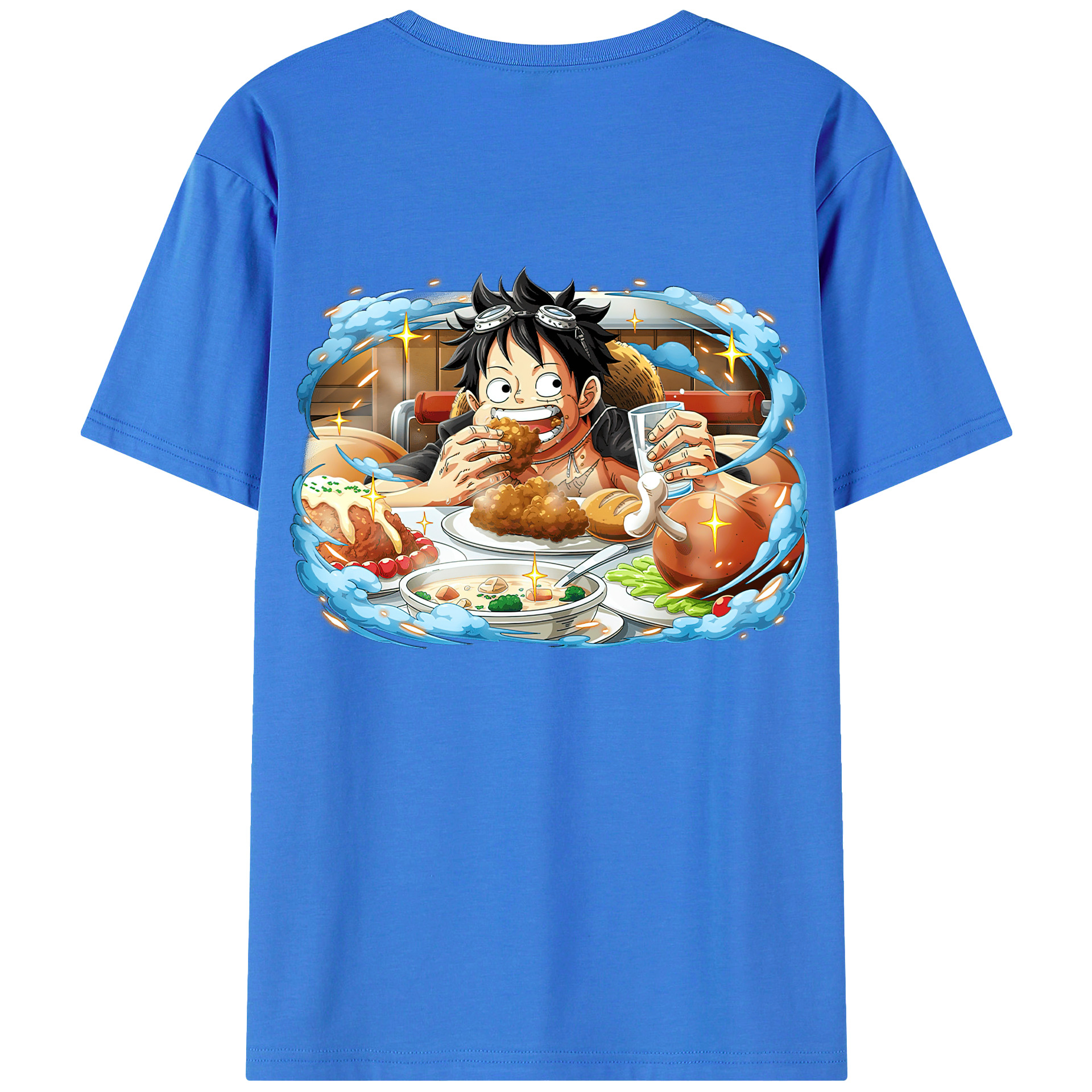 ワンピース モンキー・D・ルフィ ONE PIECE Monkey D. Luffy 綿100％半袖Tシャツ（背面プリント）