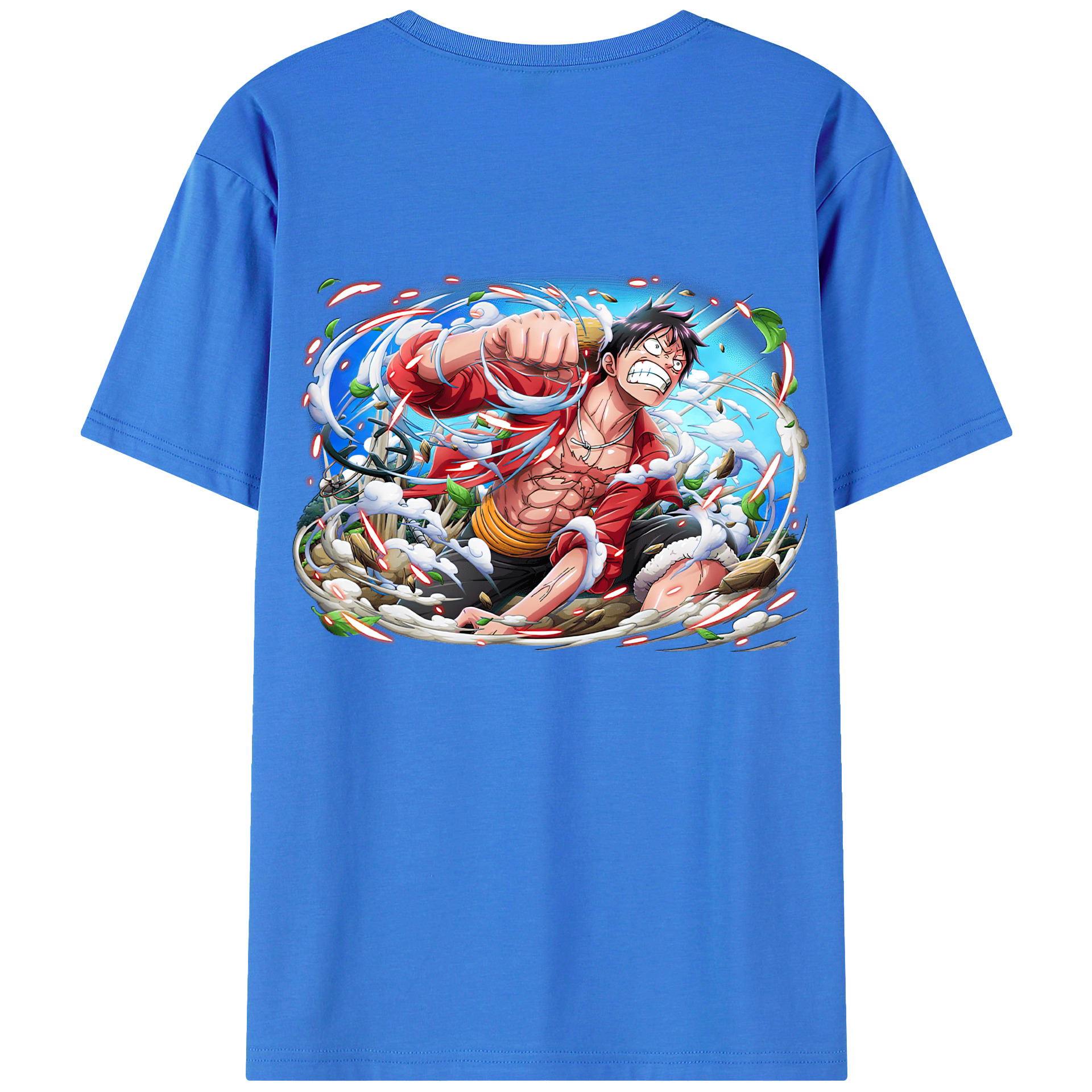 ワンピース モンキー・D・ルフィ ONE PIECE Monkey D. Luffy 綿100％半袖Tシャツ（背面プリント）