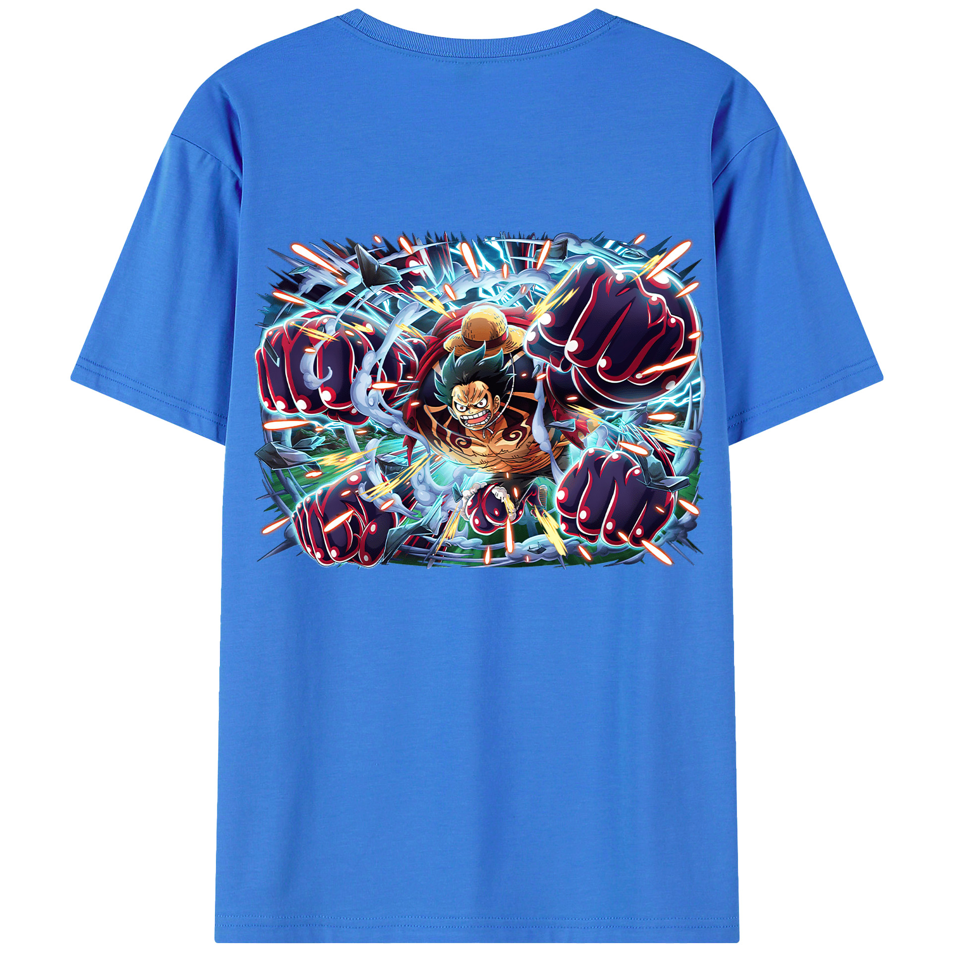 ワンピース モンキー・D・ルフィ ONE PIECE Monkey D. Luffy 綿100％半袖Tシャツ（背面プリント）