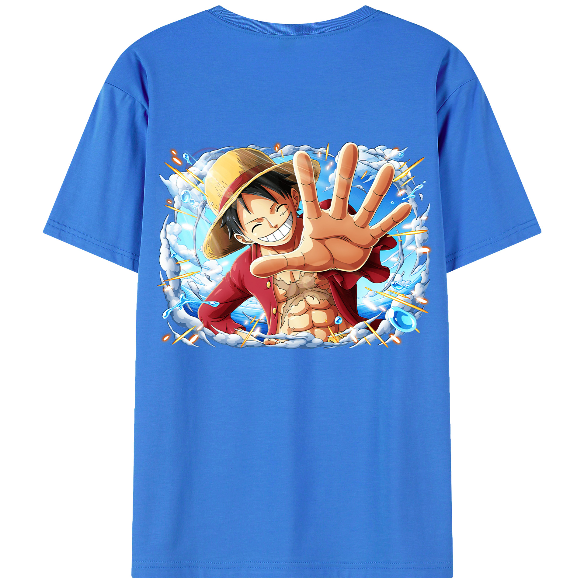 ワンピース モンキー・D・ルフィ ONE PIECE Monkey D. Luffy 綿100％半袖Tシャツ（背面プリント）