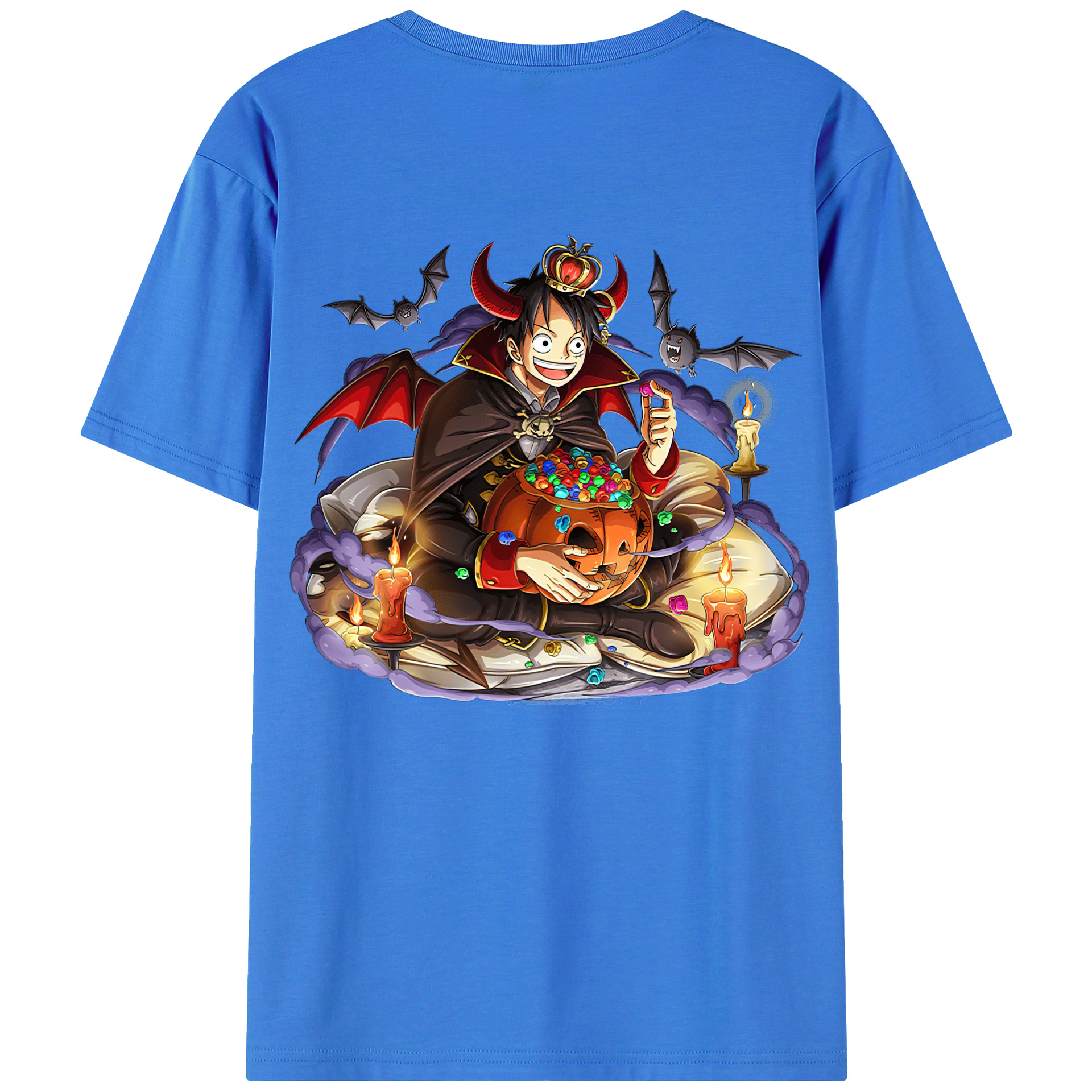 ワンピース モンキー・D・ルフィ ONE PIECE Monkey D. Luffy 綿100％半袖Tシャツ（背面プリント）