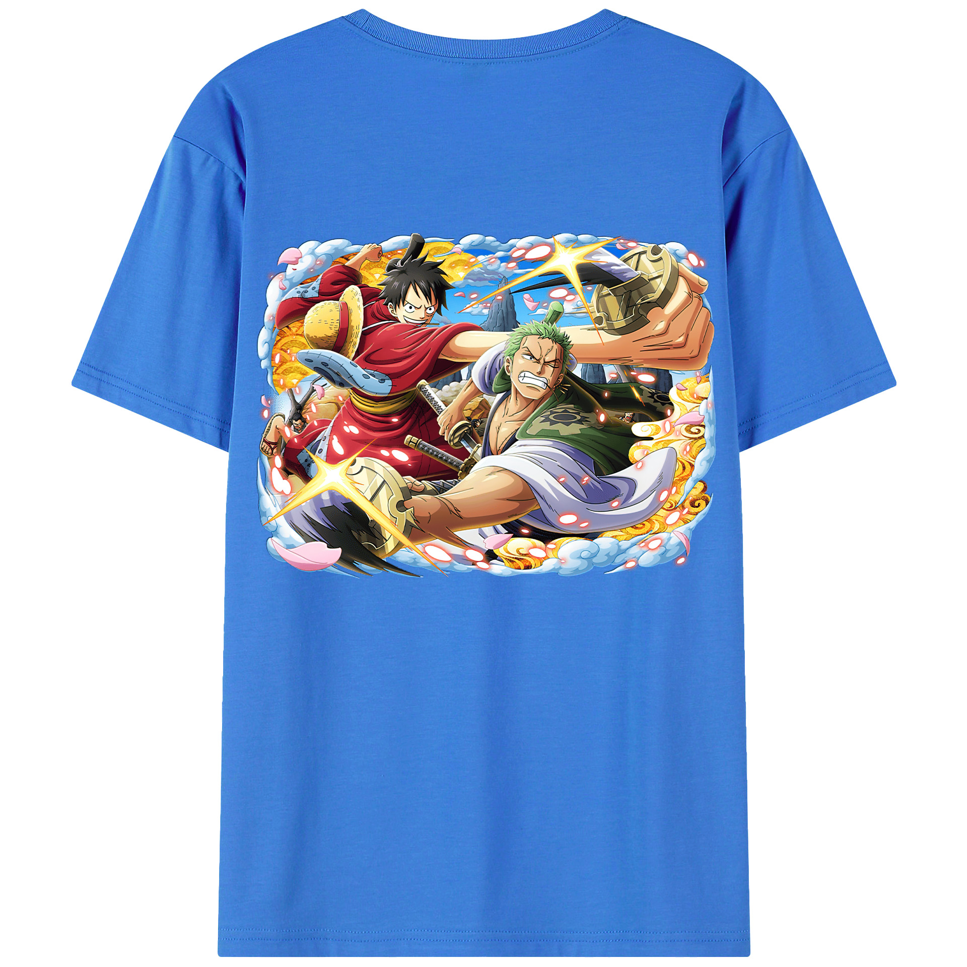 ワンピース モンキー・D・ルフィ ONE PIECE Monkey D. Luffy 綿100％半袖Tシャツ（背面プリント）