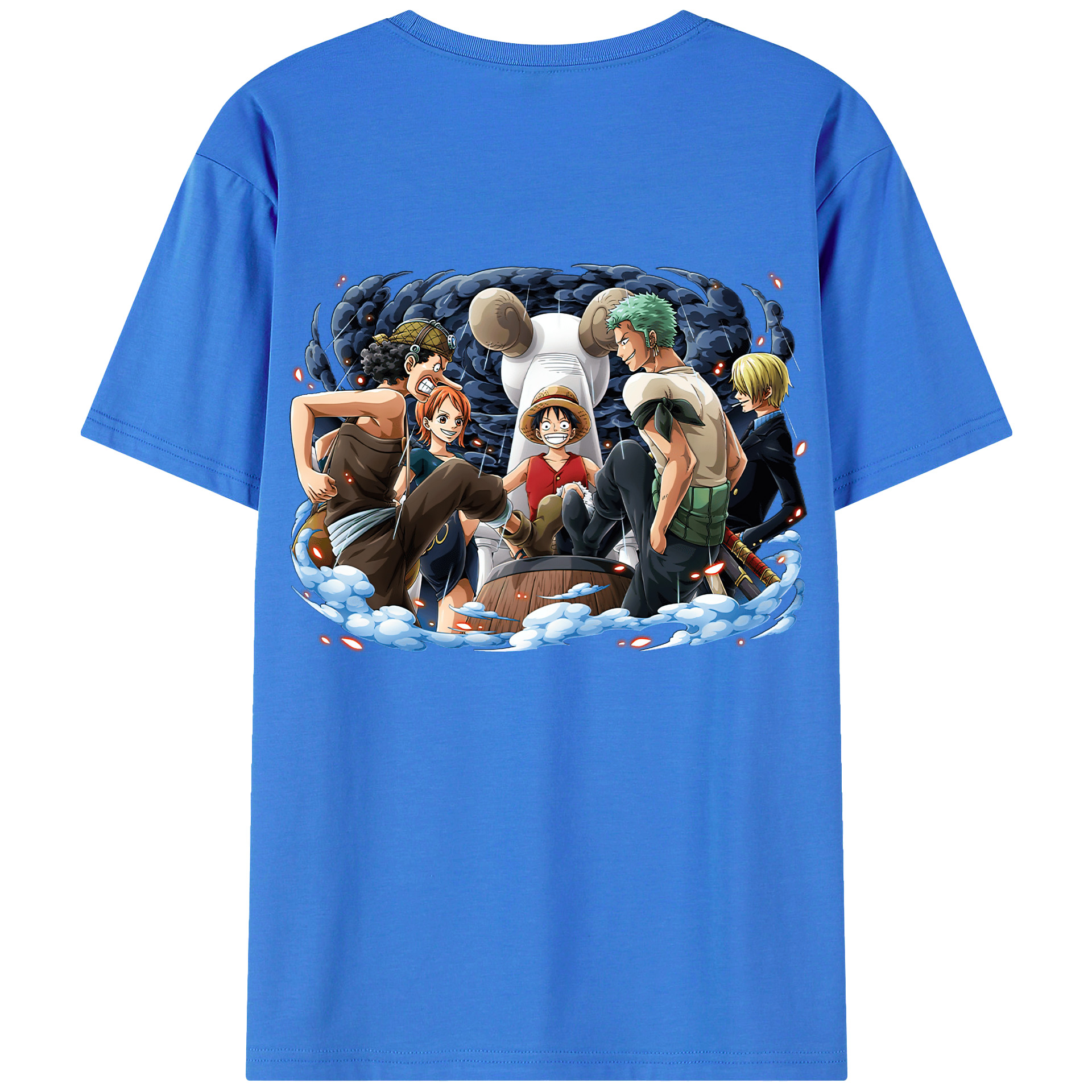ワンピース モンキー・D・ルフィ ONE PIECE Monkey D. Luffy 綿100％半袖Tシャツ（背面プリント）