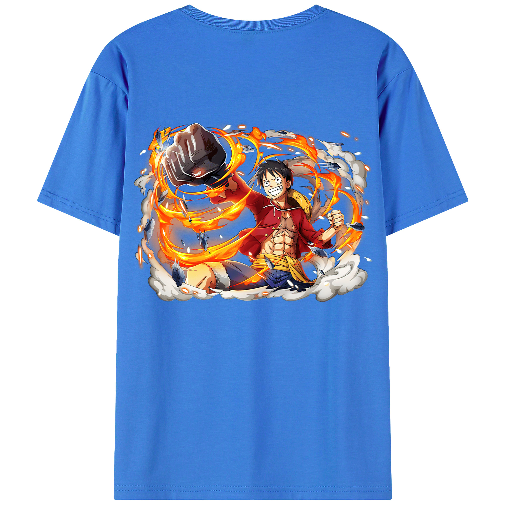 ワンピース モンキー・D・ルフィ ONE PIECE Monkey D. Luffy 綿100％半袖Tシャツ（背面プリント）