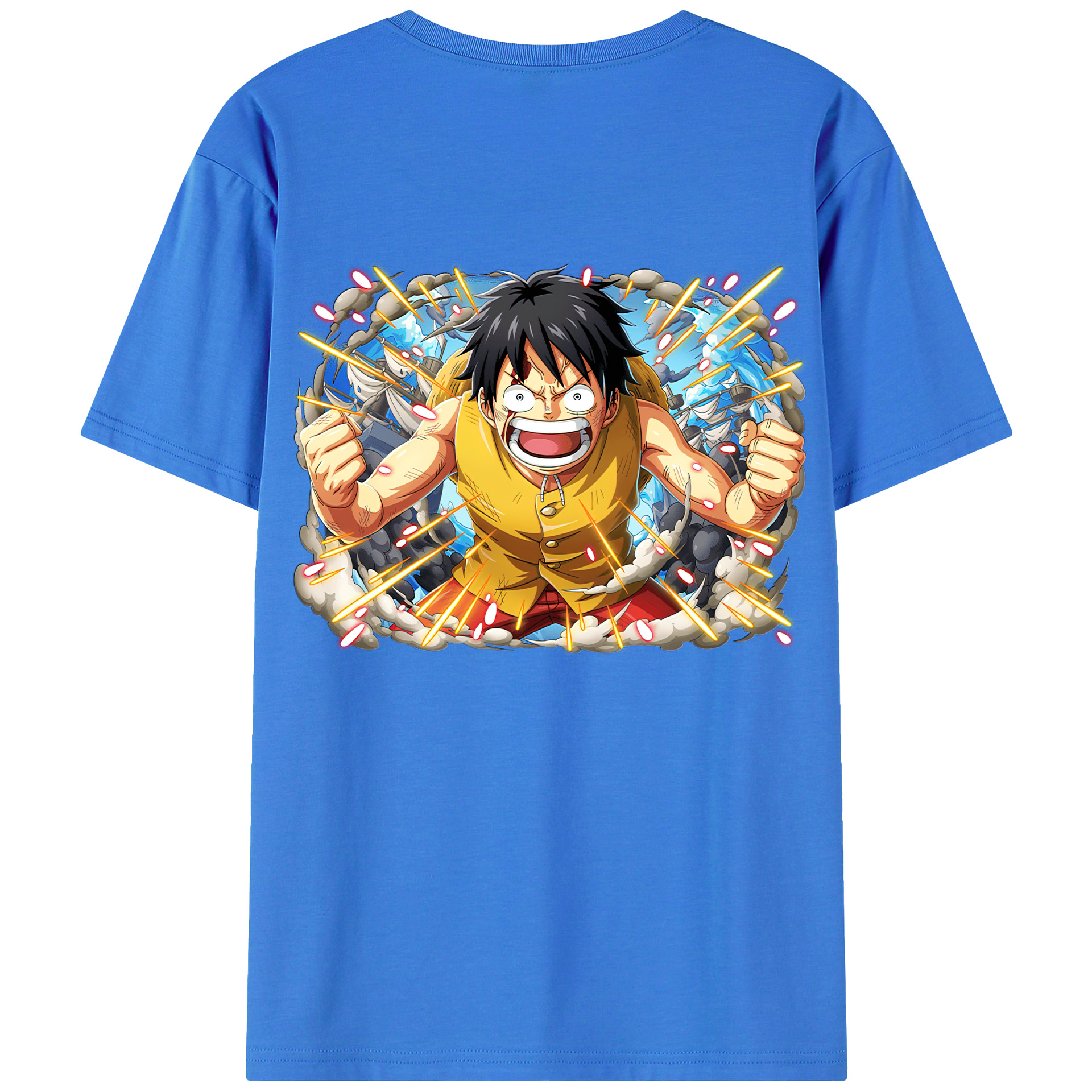 ワンピース モンキー・D・ルフィ ONE PIECE Monkey D. Luffy 綿100％半袖Tシャツ（背面プリント）