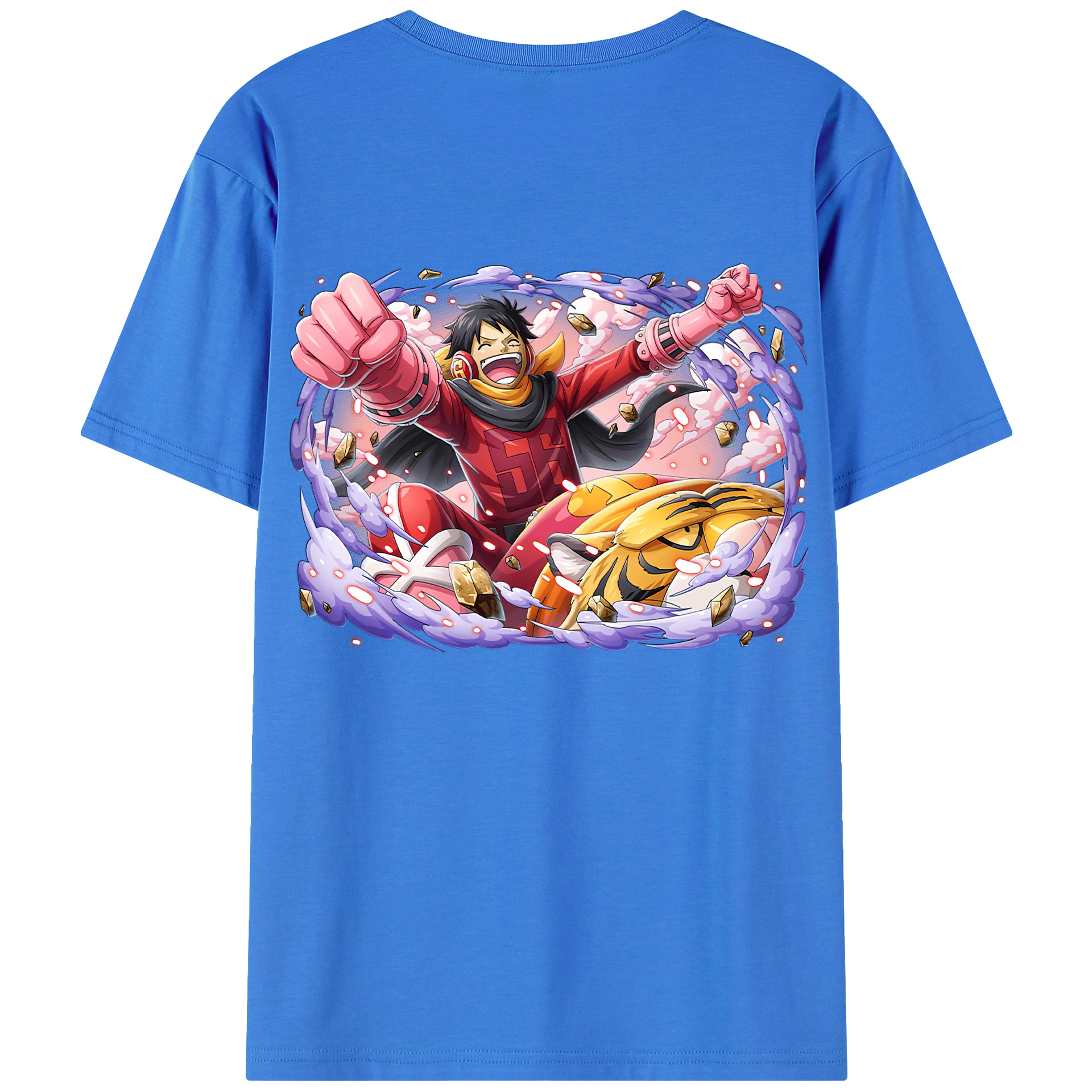 ワンピース モンキー・D・ルフィ ONE PIECE Monkey D. Luffy 綿100％半袖Tシャツ（背面プリント）