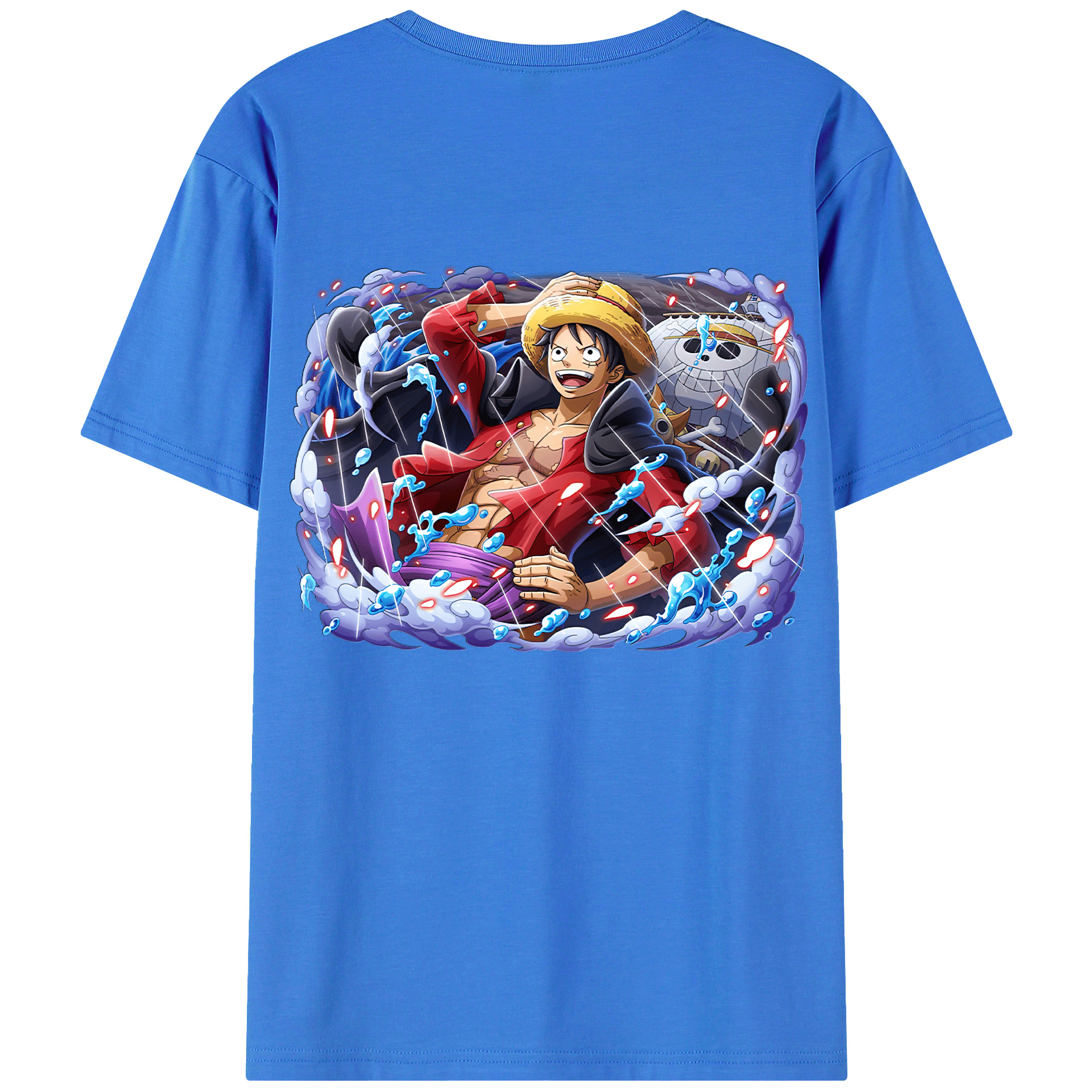 ワンピース モンキー・D・ルフィ ONE PIECE Monkey D. Luffy 綿100％半袖Tシャツ（背面プリント）