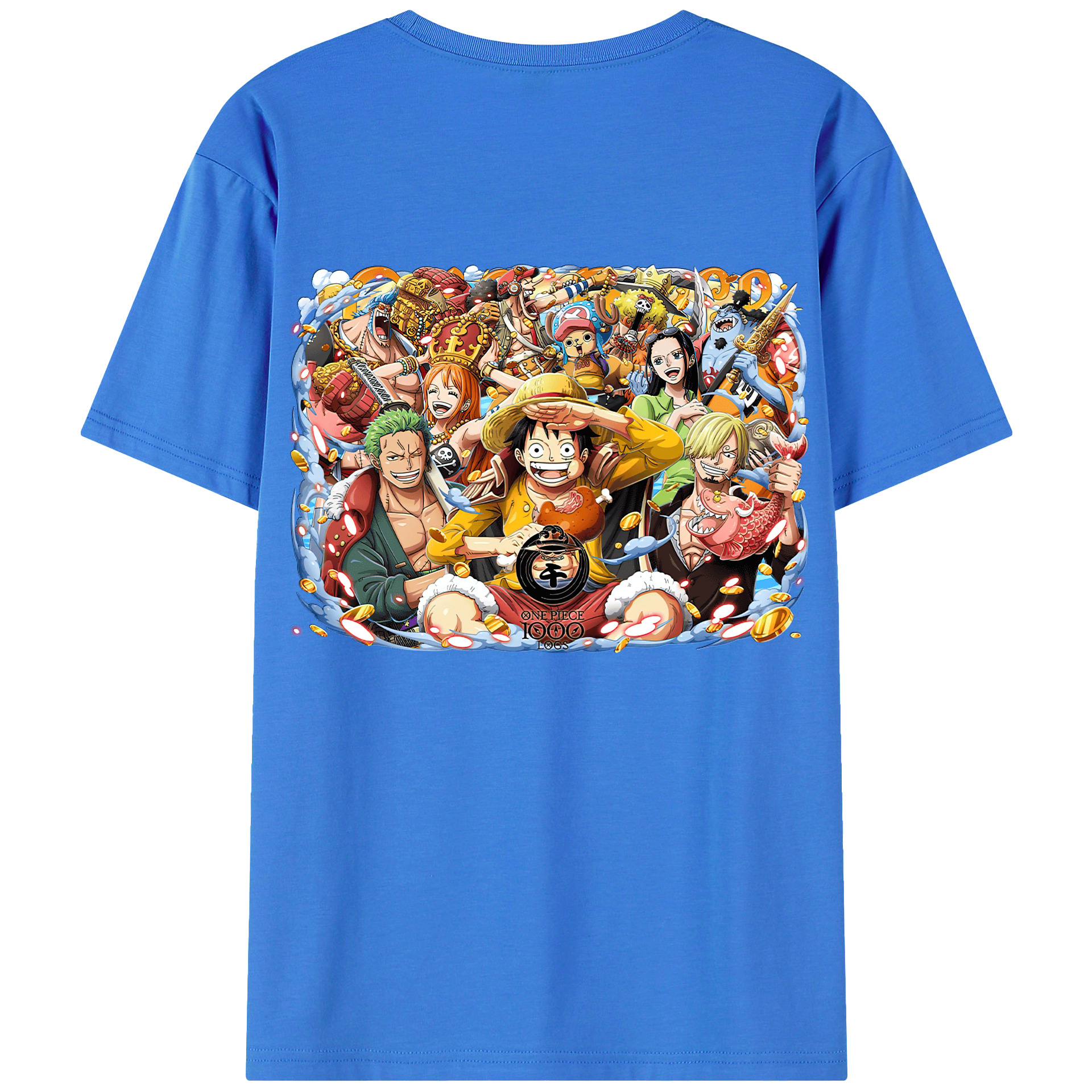 ワンピース モンキー・D・ルフィ ONE PIECE Monkey D. Luffy 綿100％半袖Tシャツ（背面プリント）