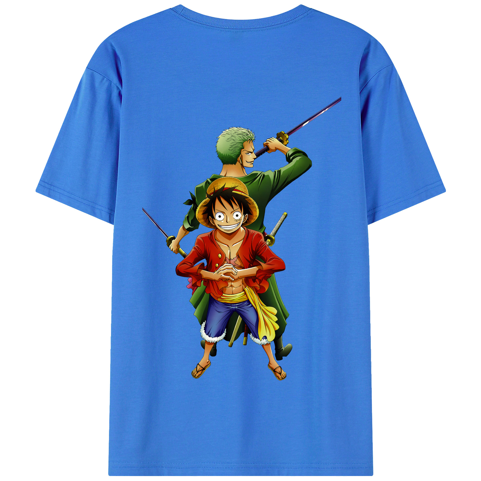 ワンピース モンキー・D・ルフィ ONE PIECE Monkey D. Luffy 綿100％半袖Tシャツ（背面プリント）