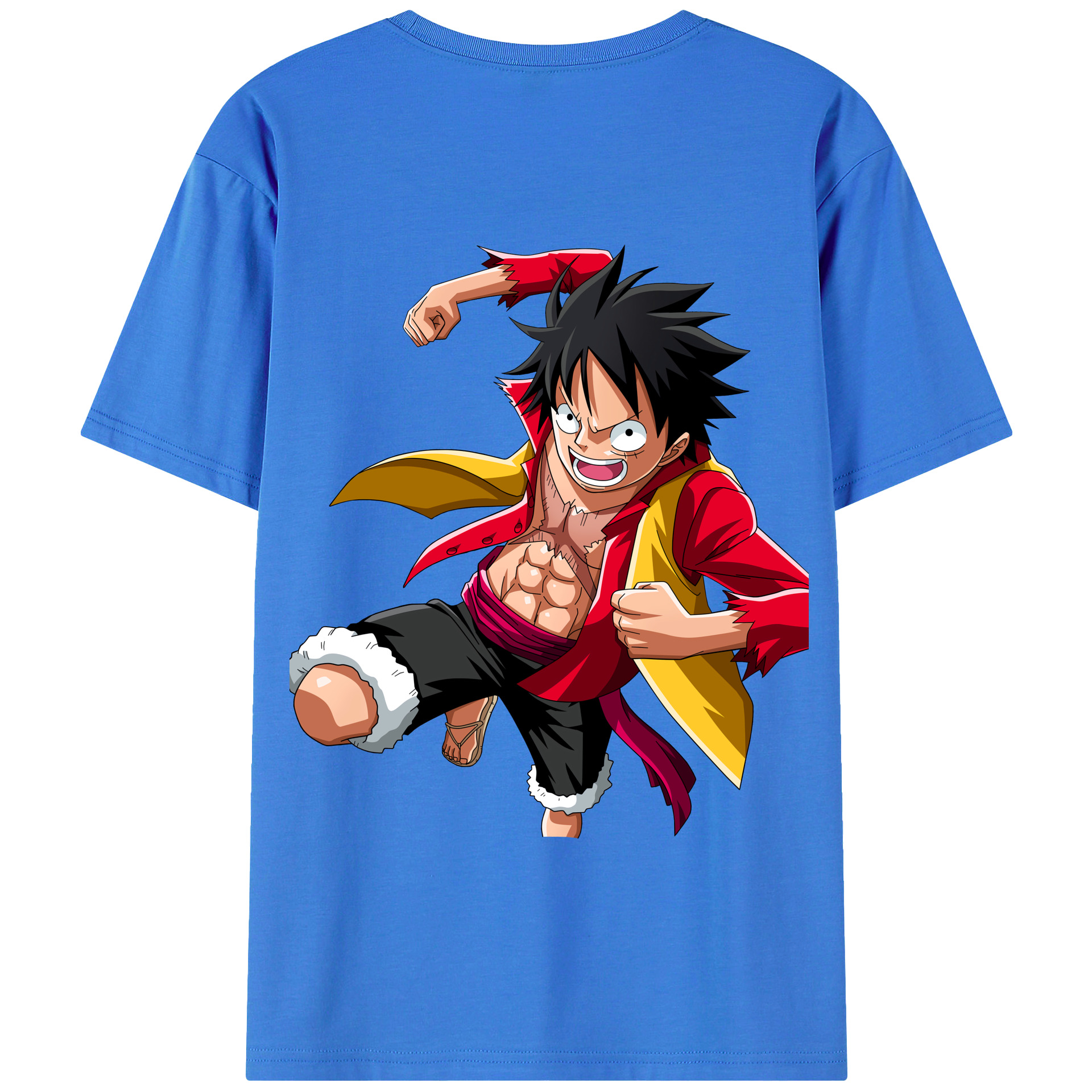 ワンピース モンキー・D・ルフィ ONE PIECE Monkey D. Luffy 綿100％半袖Tシャツ（背面プリント）