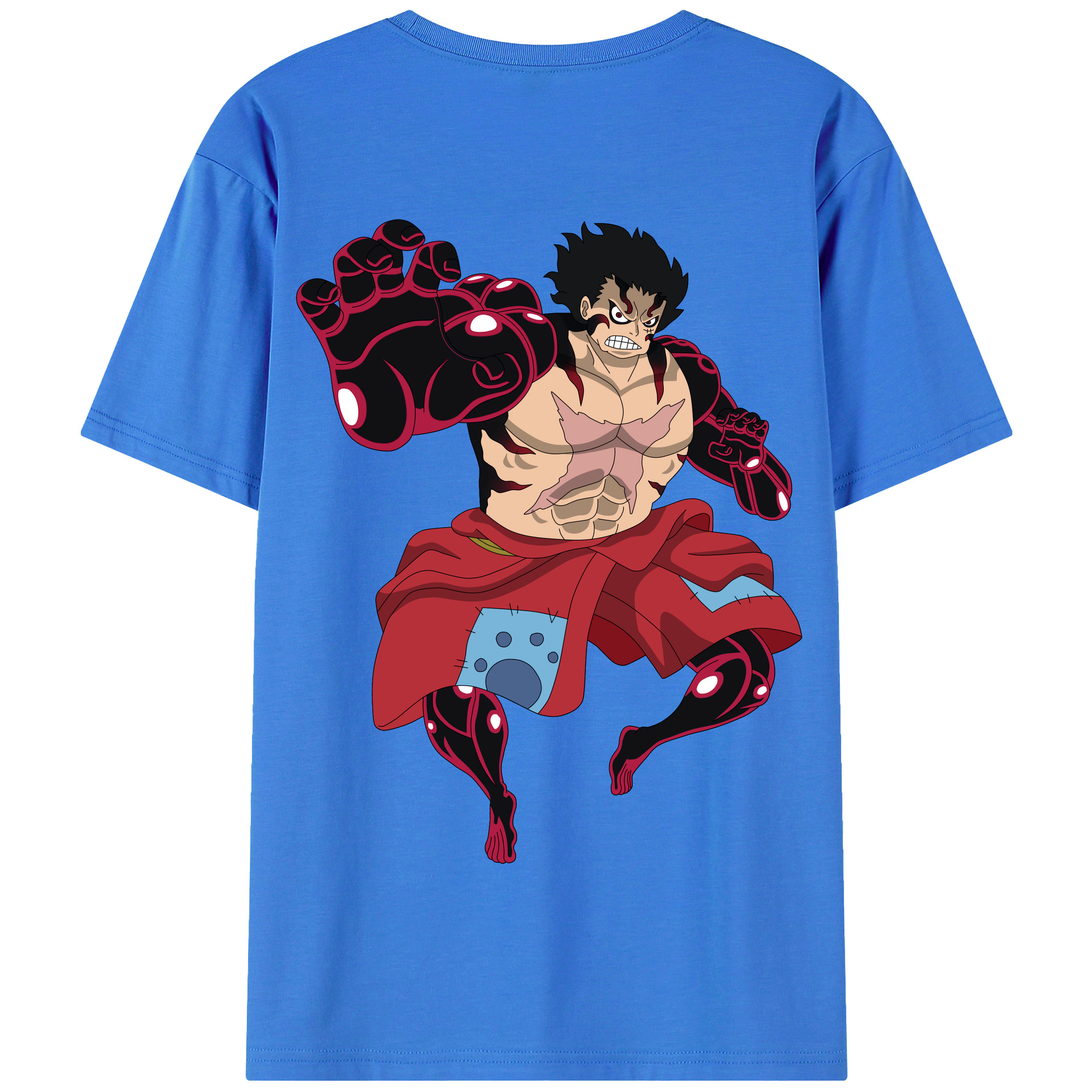 ワンピース モンキー・D・ルフィ ONE PIECE Monkey D. Luffy 綿100％半袖Tシャツ（背面プリント）