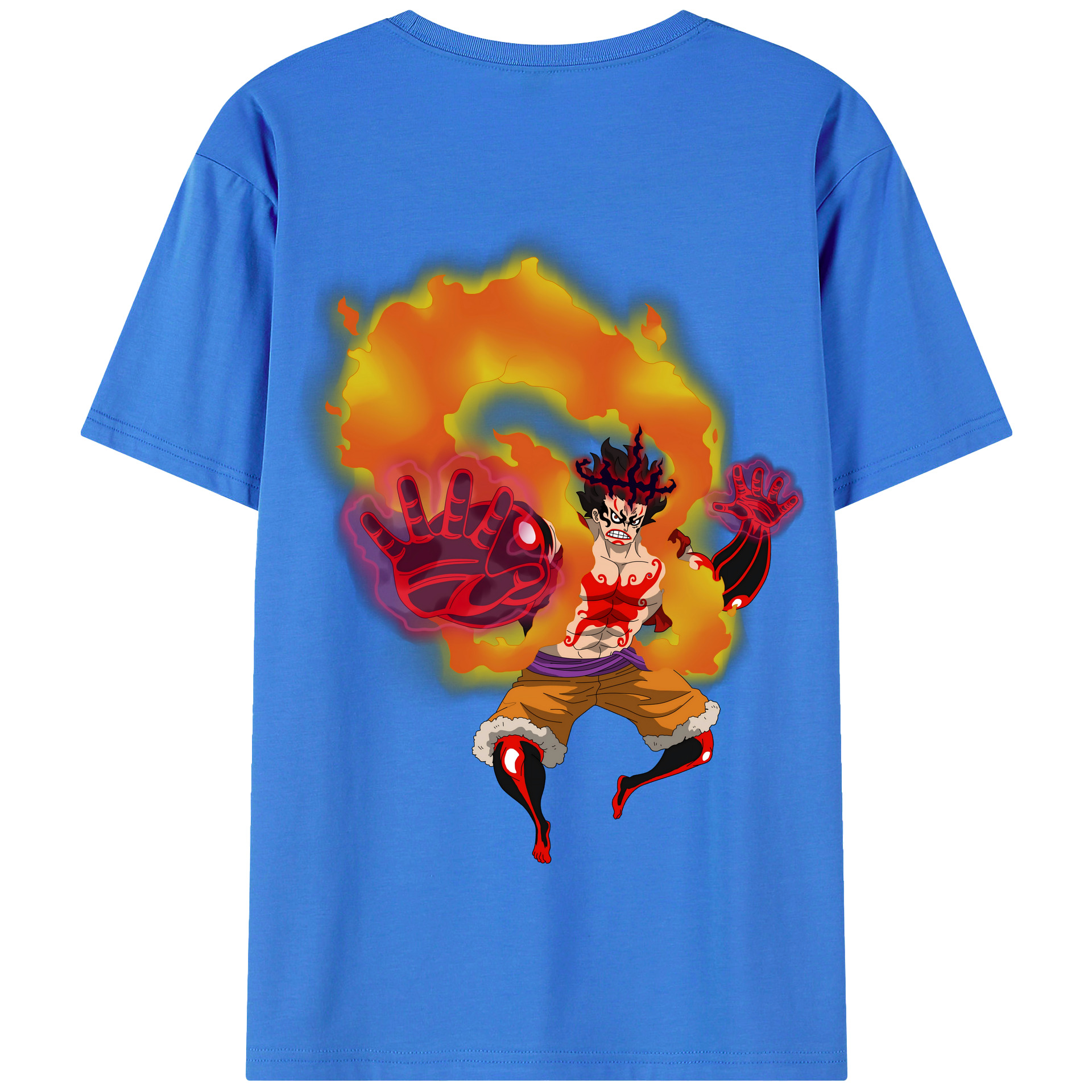 ワンピース モンキー・D・ルフィ ONE PIECE Monkey D. Luffy 綿100％半袖Tシャツ（背面プリント）