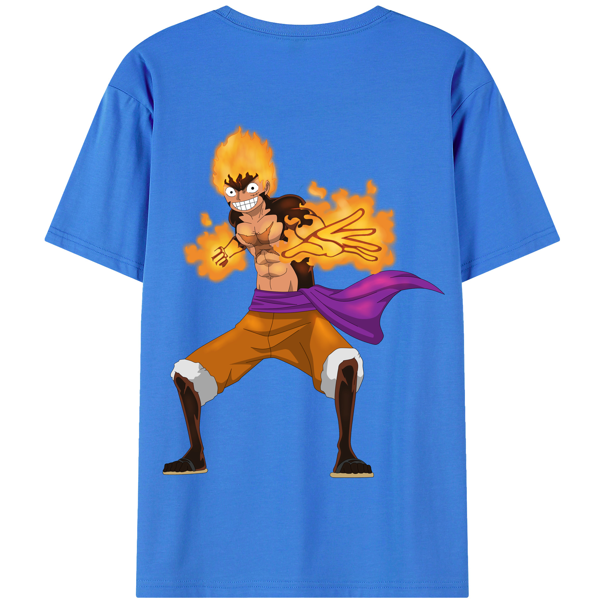 ワンピース モンキー・D・ルフィ ONE PIECE Monkey D. Luffy 綿100％半袖Tシャツ（背面プリント）