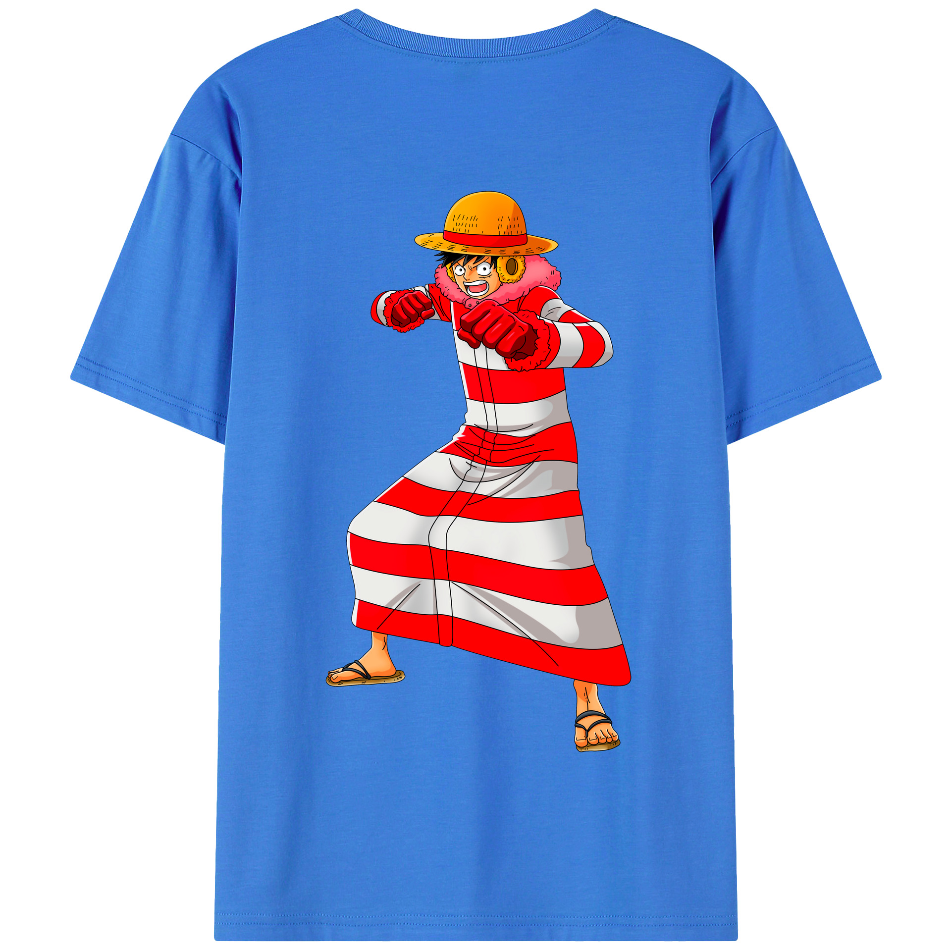 ワンピース モンキー・D・ルフィ ONE PIECE Monkey D. Luffy 綿100％半袖Tシャツ（背面プリント）