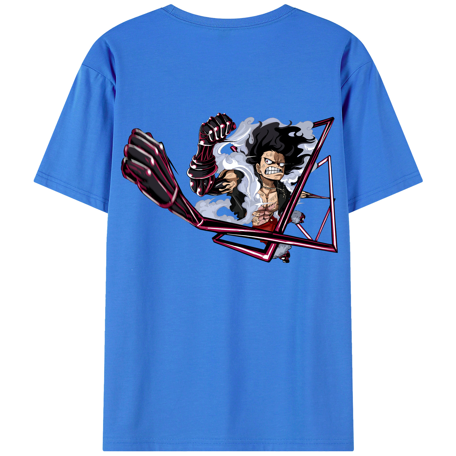ワンピース モンキー・D・ルフィ ONE PIECE Monkey D. Luffy 綿100％半袖Tシャツ（背面プリント）