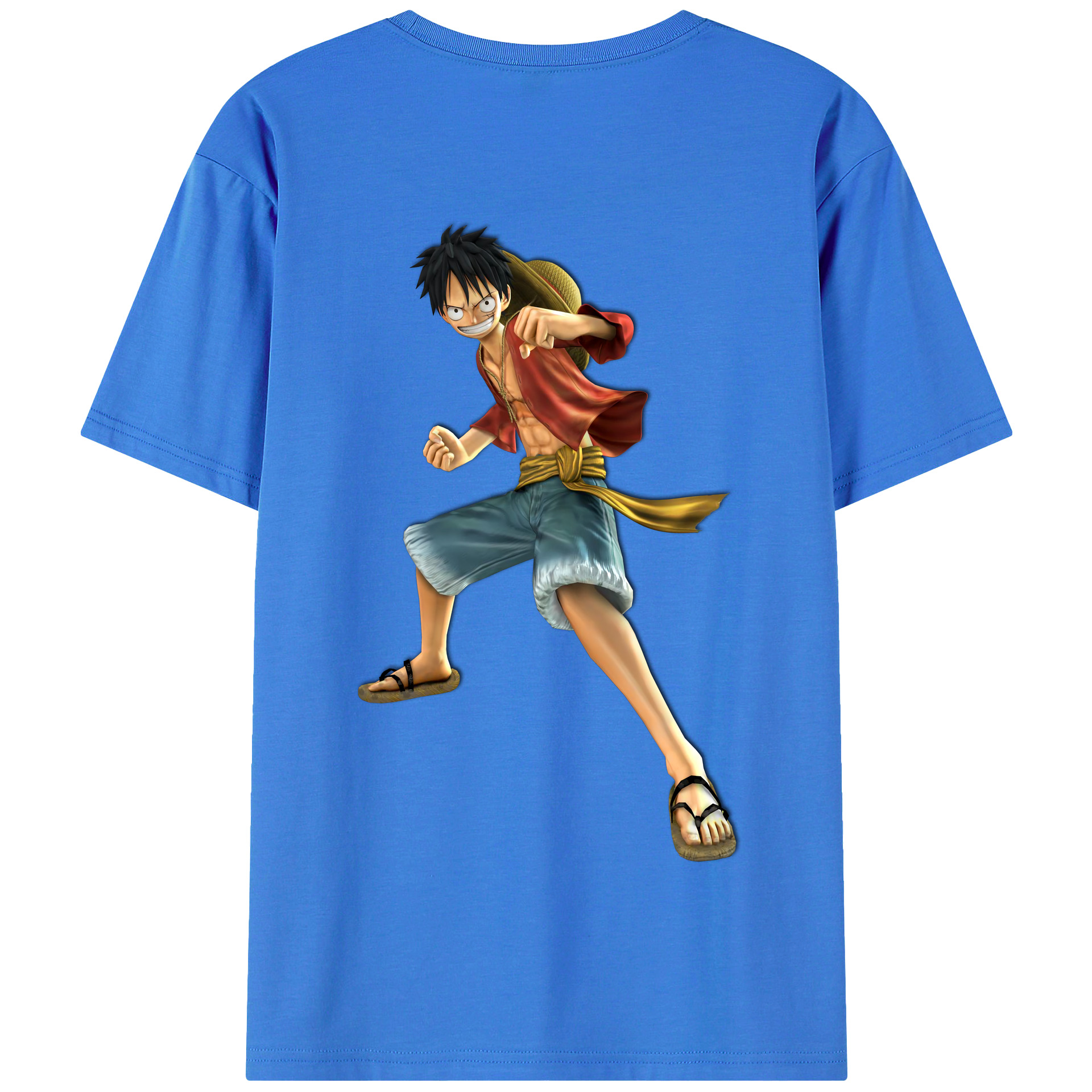 ワンピース モンキー・D・ルフィ ONE PIECE Monkey D. Luffy 綿100％半袖Tシャツ（背面プリント）