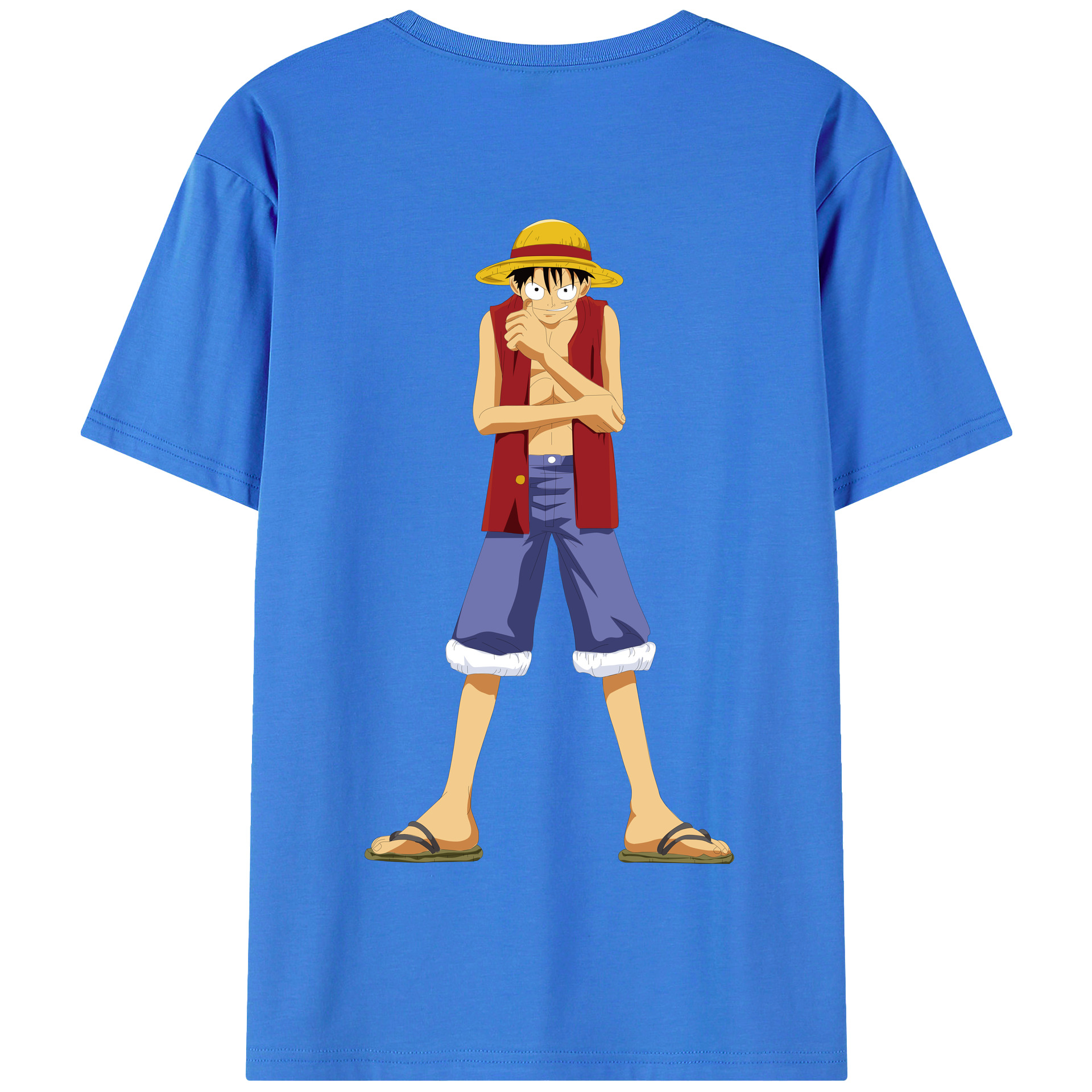 ワンピース モンキー・D・ルフィ ONE PIECE Monkey D. Luffy 綿100％半袖Tシャツ（背面プリント）