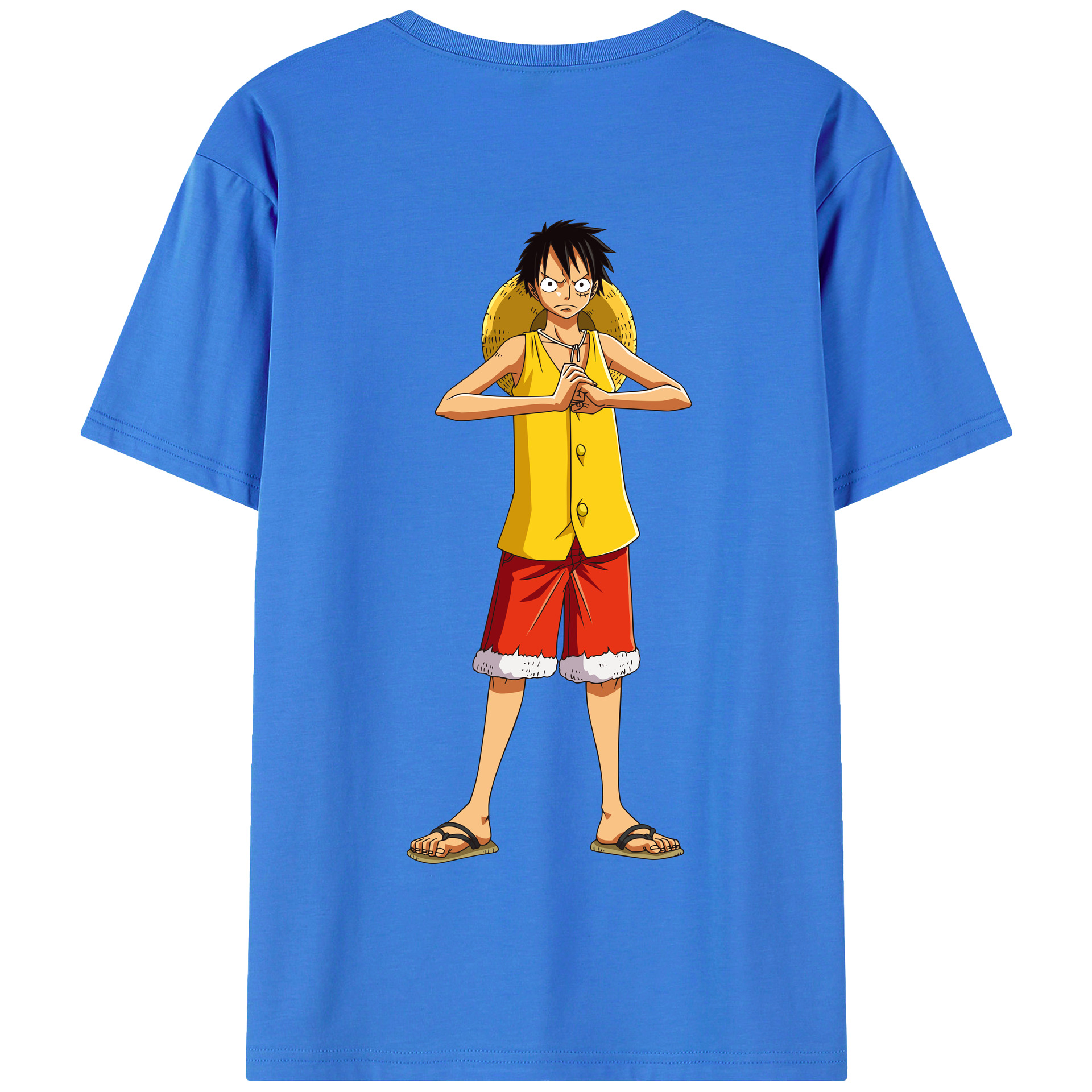 ワンピース モンキー・D・ルフィ ONE PIECE Monkey D. Luffy 綿100％半袖Tシャツ（背面プリント）