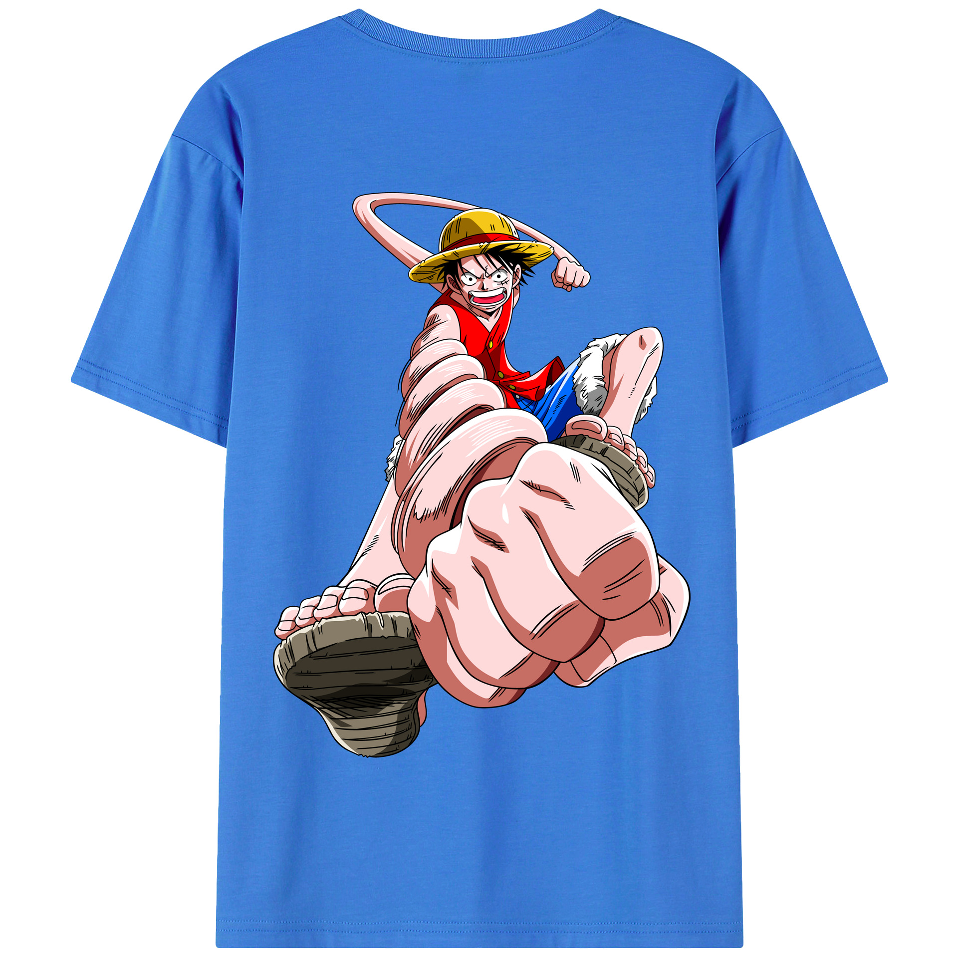 ワンピース モンキー・D・ルフィ ONE PIECE Monkey D. Luffy 綿100％半袖Tシャツ（背面プリント）