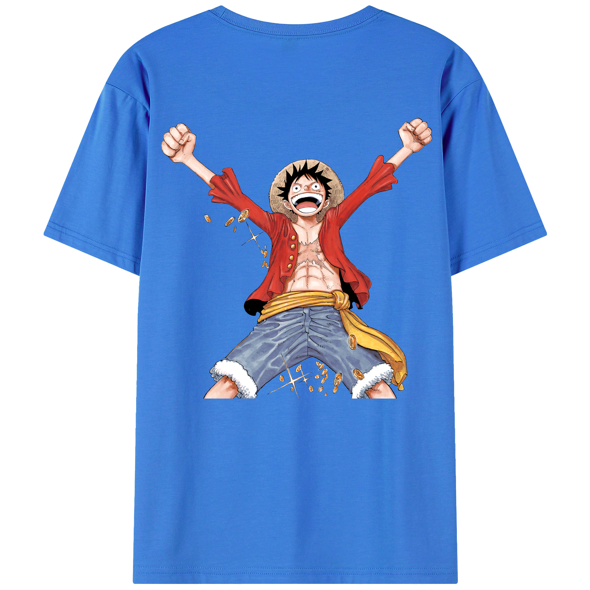 ワンピース モンキー・D・ルフィ ONE PIECE Monkey D. Luffy 綿100％半袖Tシャツ（背面プリント）