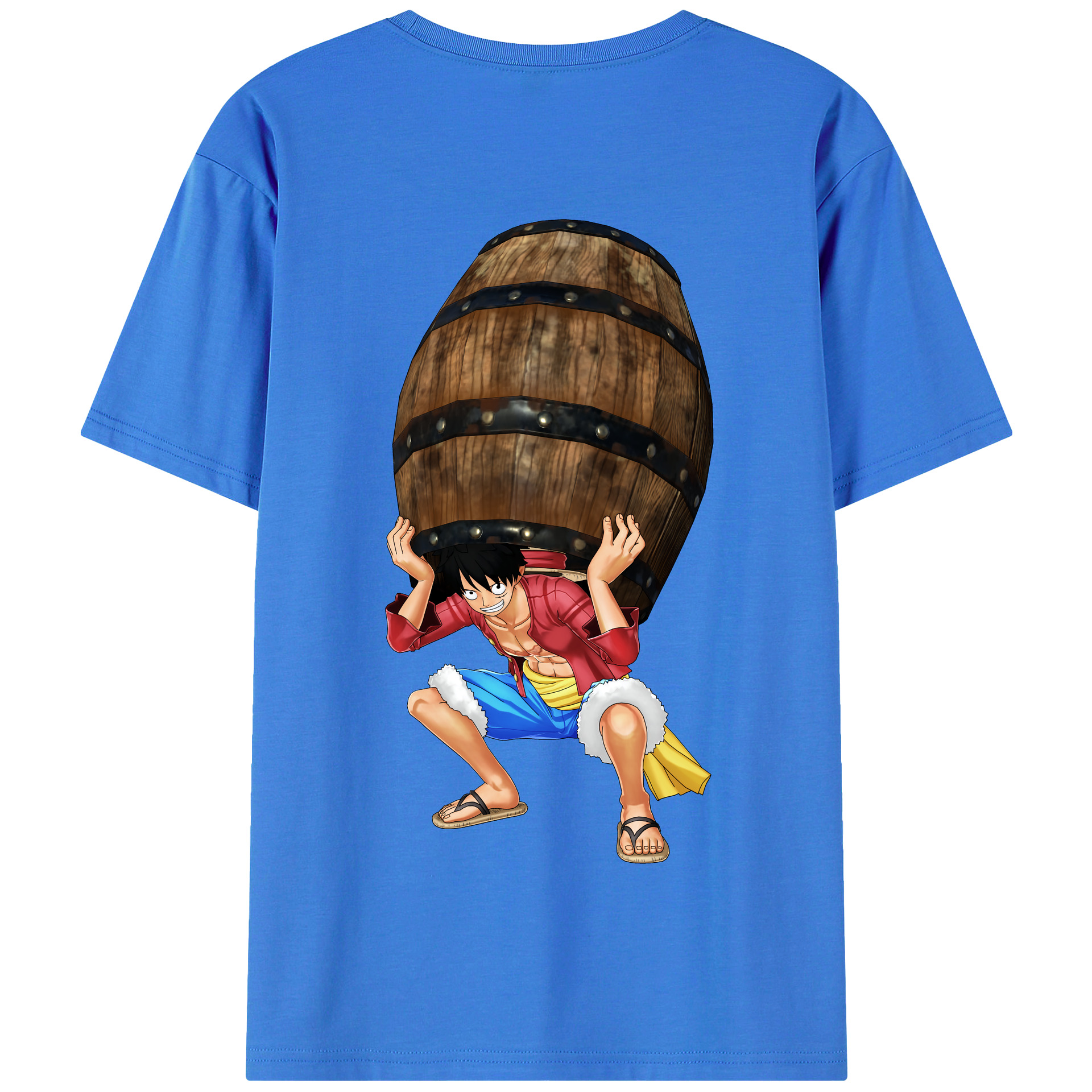 ワンピース モンキー・D・ルフィ ONE PIECE Monkey D. Luffy 綿100％半袖Tシャツ（背面プリント）