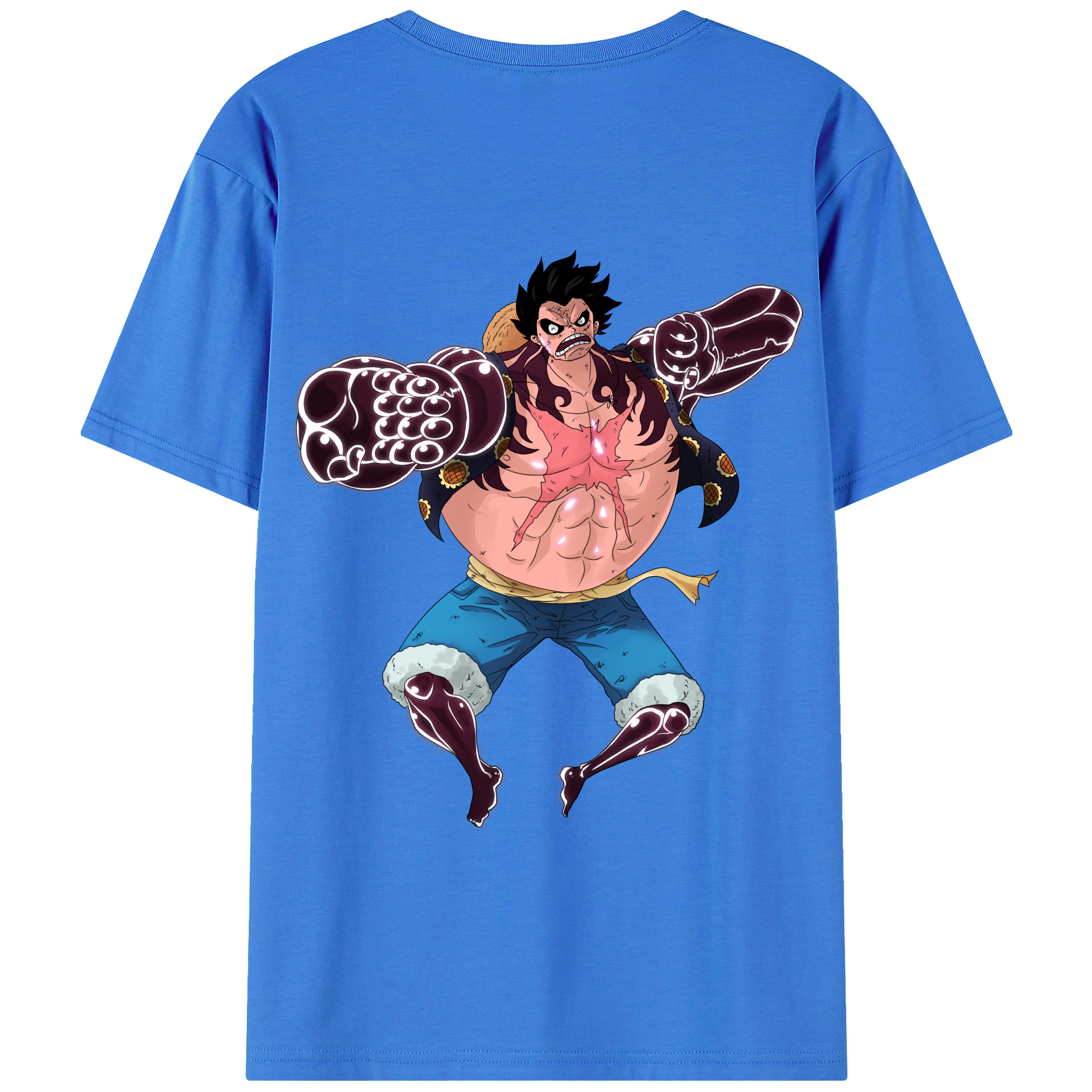 ワンピース モンキー・D・ルフィ ONE PIECE Monkey D. Luffy 綿100％半袖Tシャツ（背面プリント）
