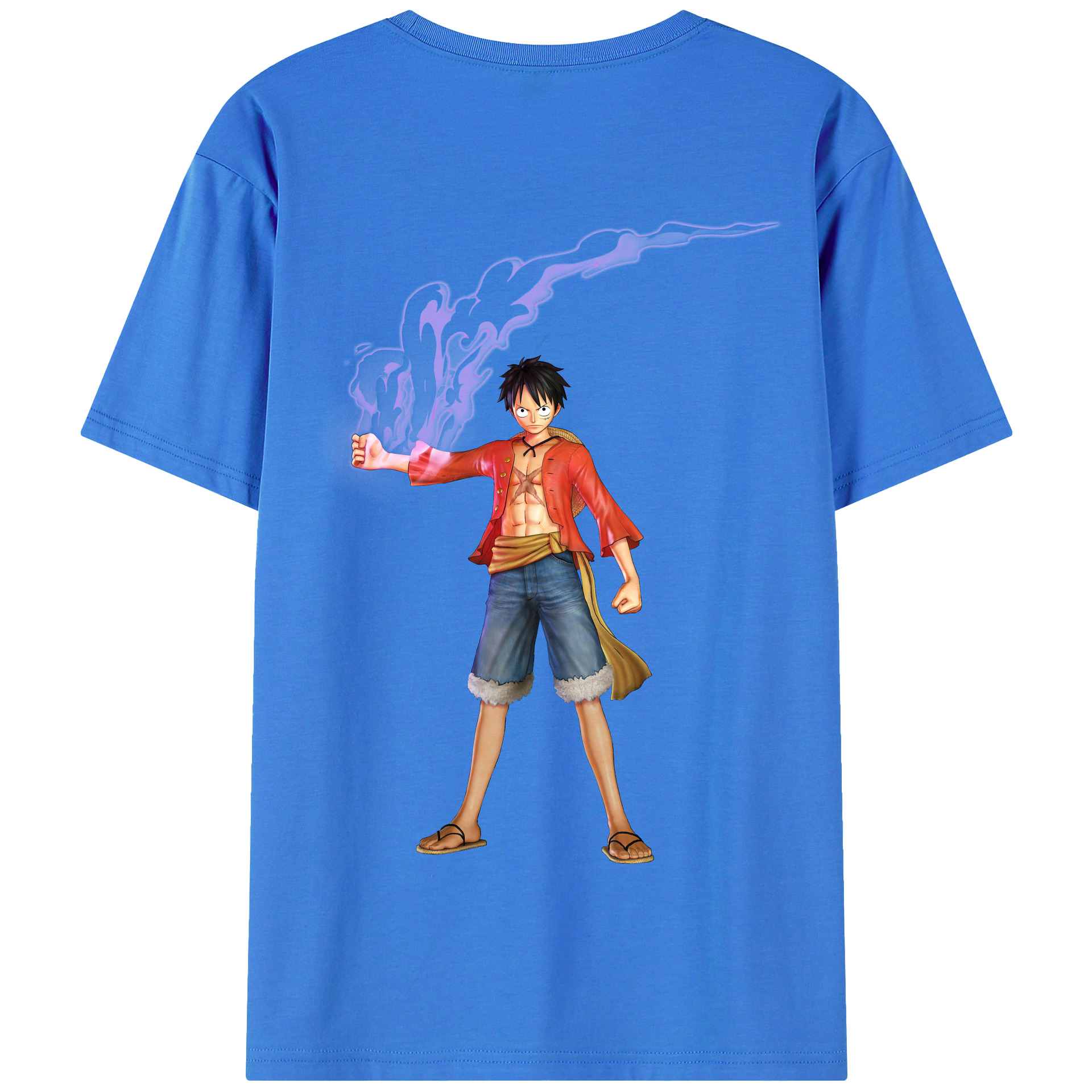 ワンピース モンキー・D・ルフィ ONE PIECE Monkey D. Luffy 綿100％半袖Tシャツ（背面プリント）