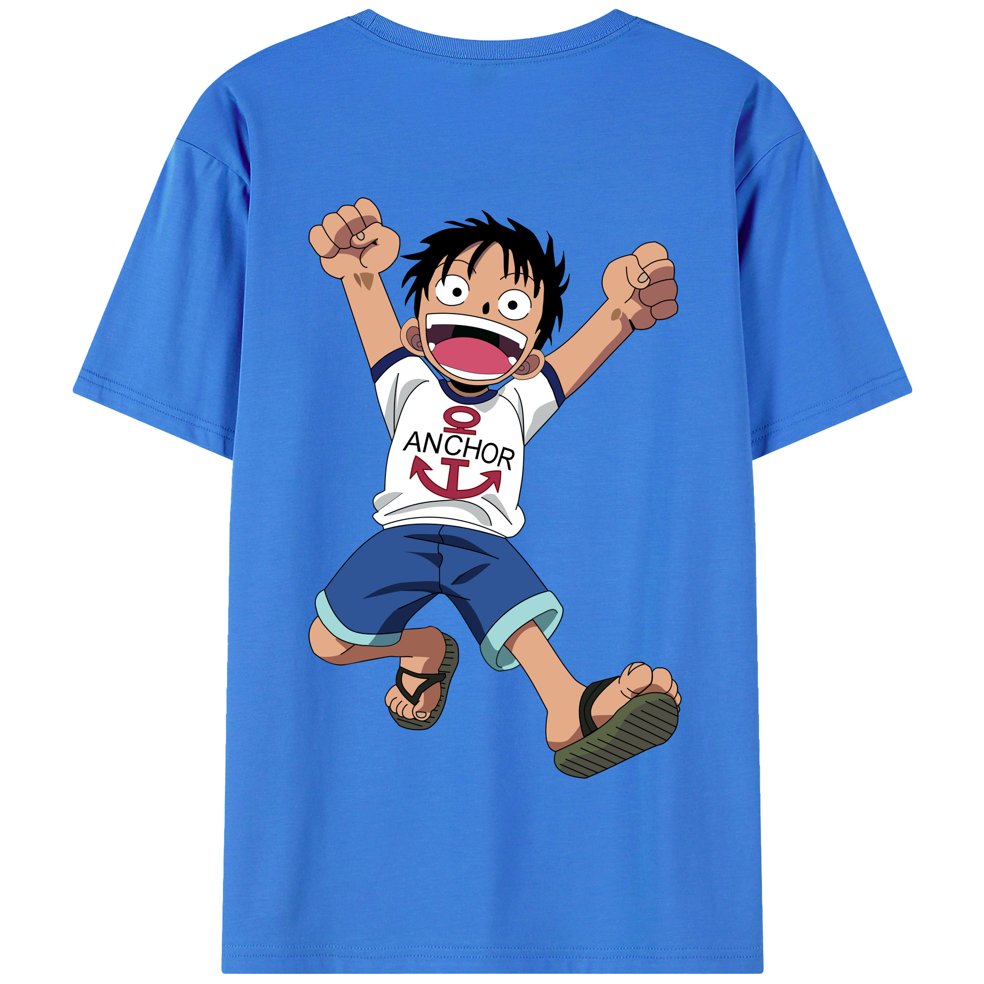 ワンピース モンキー・D・ルフィ ONE PIECE Monkey D. Luffy 綿100％半袖Tシャツ（背面プリント）