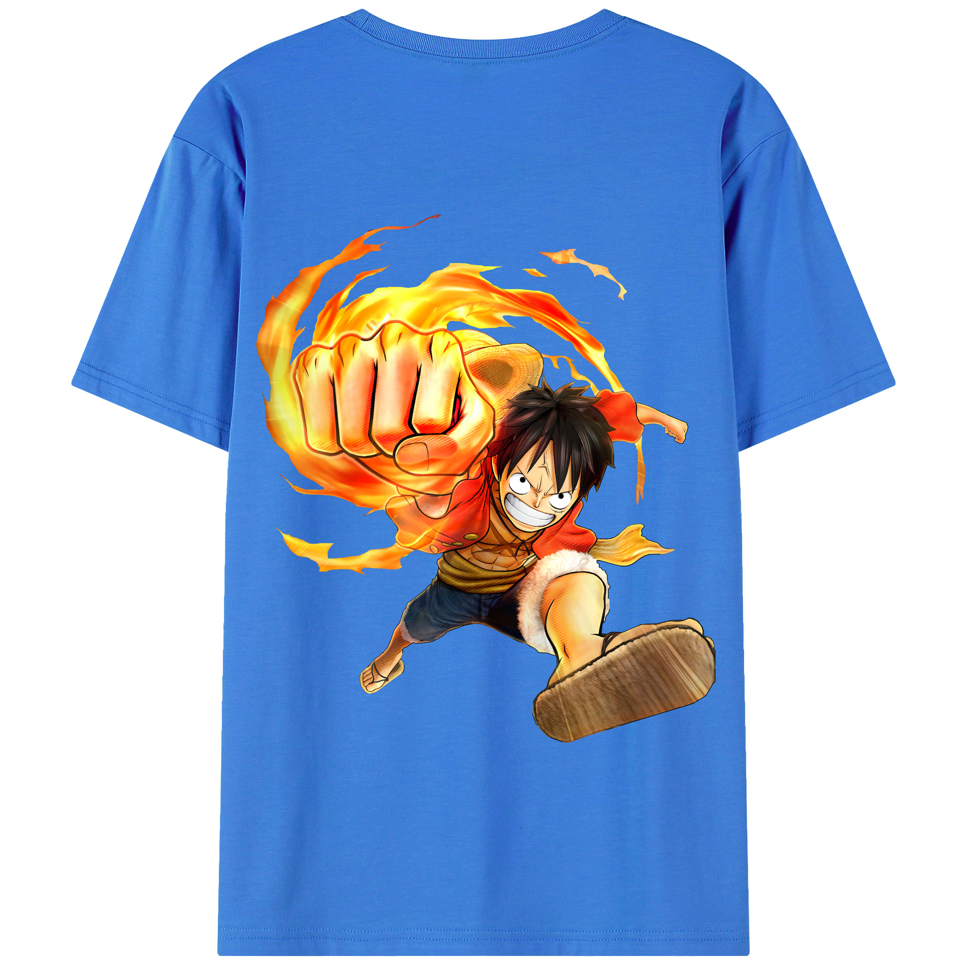 ワンピース モンキー・D・ルフィ ONE PIECE Monkey D. Luffy 綿100％半袖Tシャツ（背面プリント）