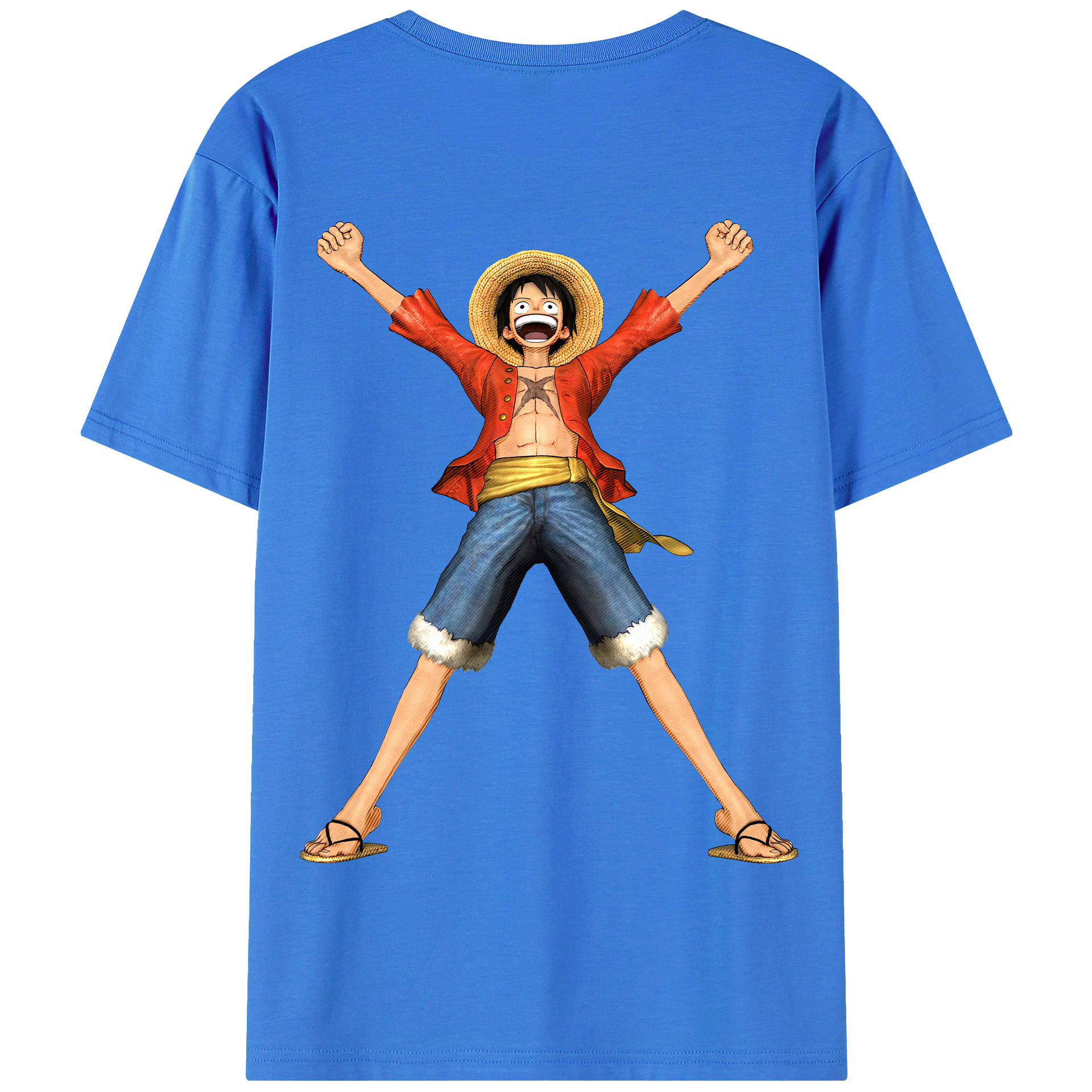 ワンピース モンキー・D・ルフィ ONE PIECE Monkey D. Luffy 綿100％半袖Tシャツ（背面プリント）