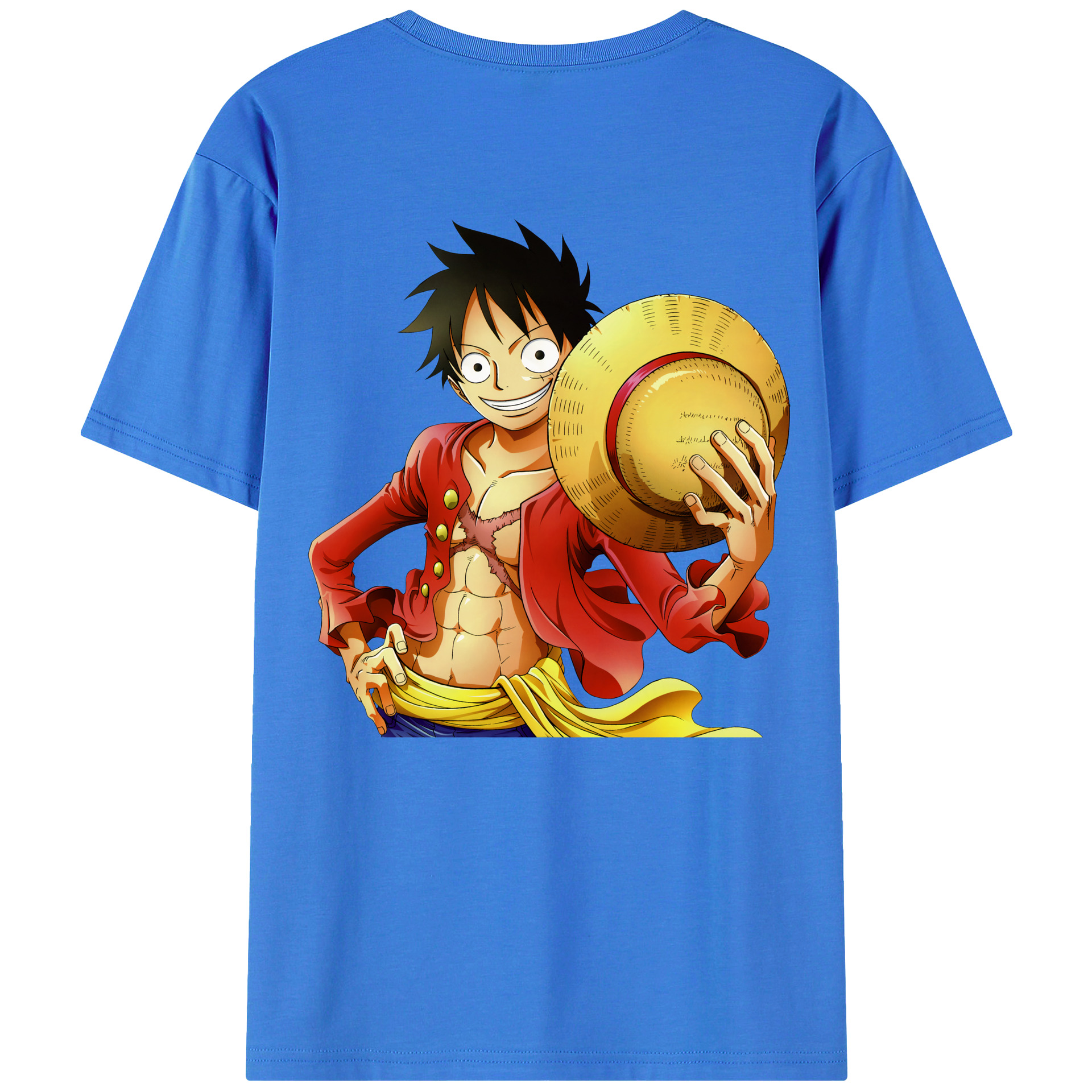 ワンピース モンキー・D・ルフィ ONE PIECE Monkey D. Luffy 綿100％半袖Tシャツ（背面プリント）