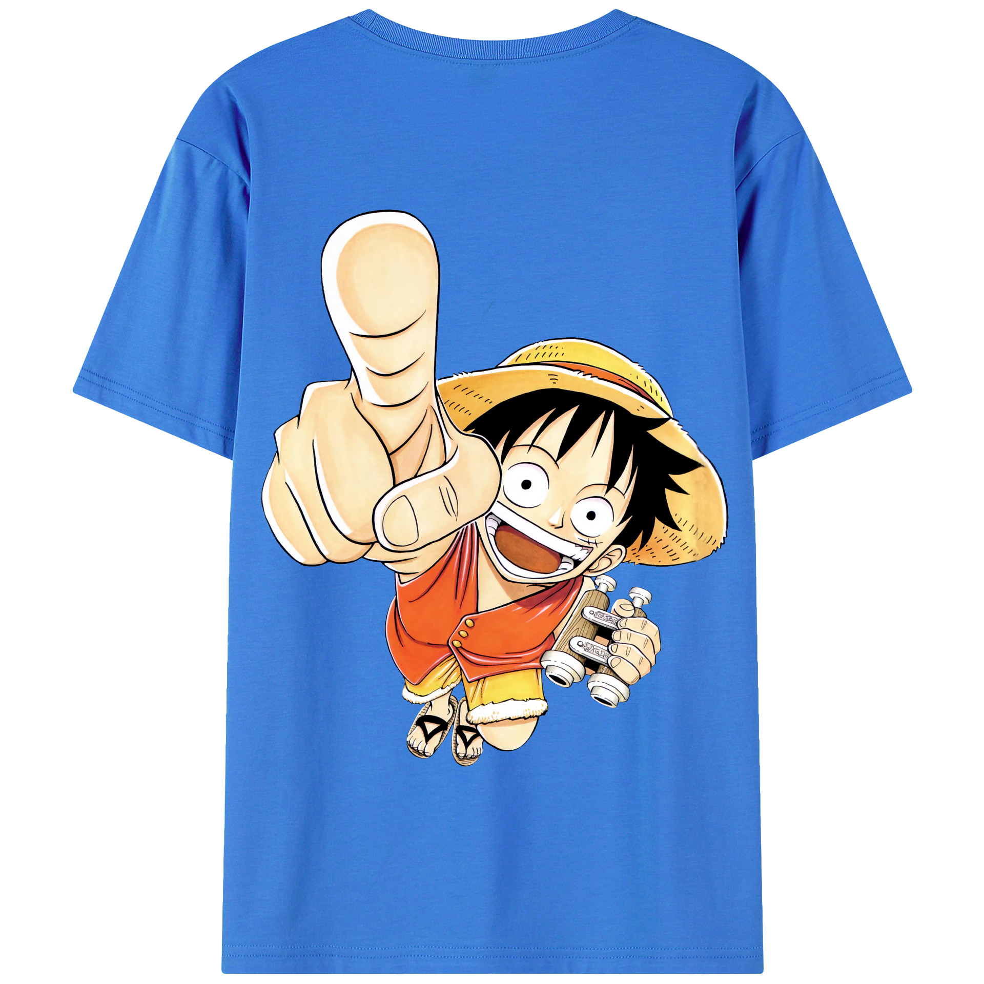 ワンピース モンキー・D・ルフィ ONE PIECE Monkey D. Luffy 綿100％半袖Tシャツ（背面プリント）