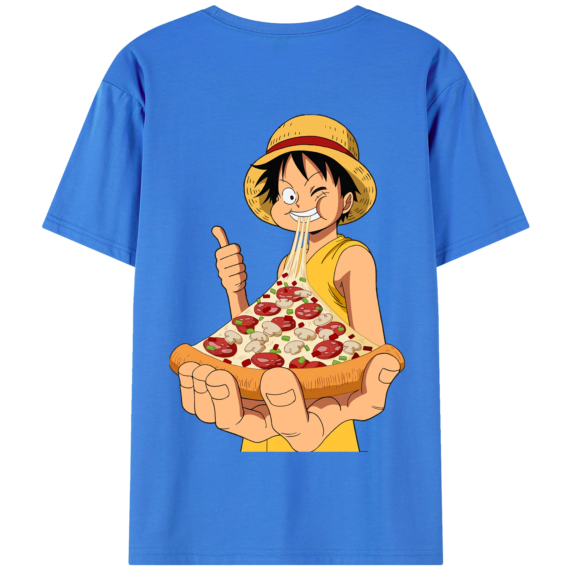 ワンピース モンキー・D・ルフィ ONE PIECE Monkey D. Luffy 綿100％半袖Tシャツ（背面プリント）