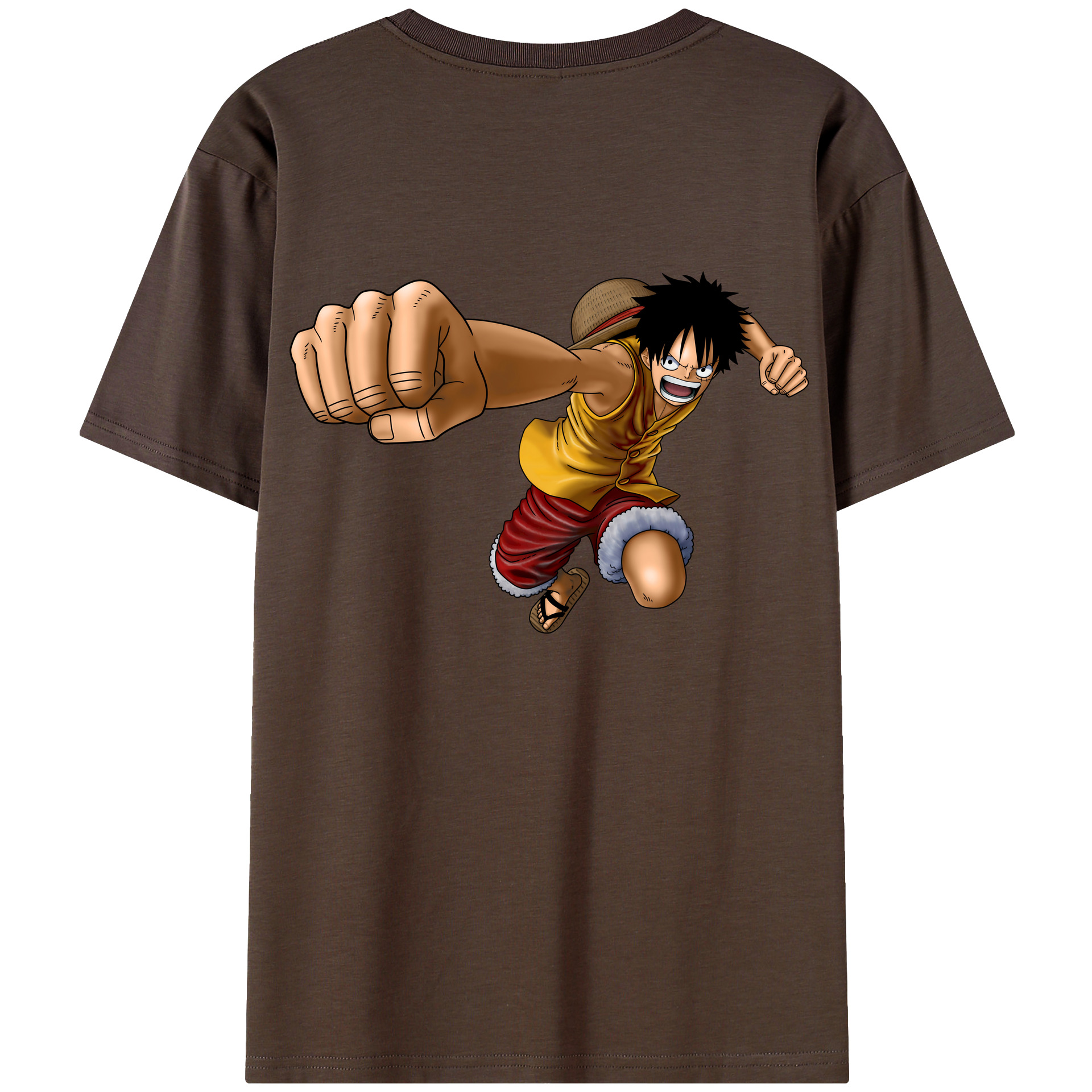 ワンピース モンキー・D・ルフィ ONE PIECE Monkey D. Luffy 綿100％半袖Tシャツ（背面プリント）