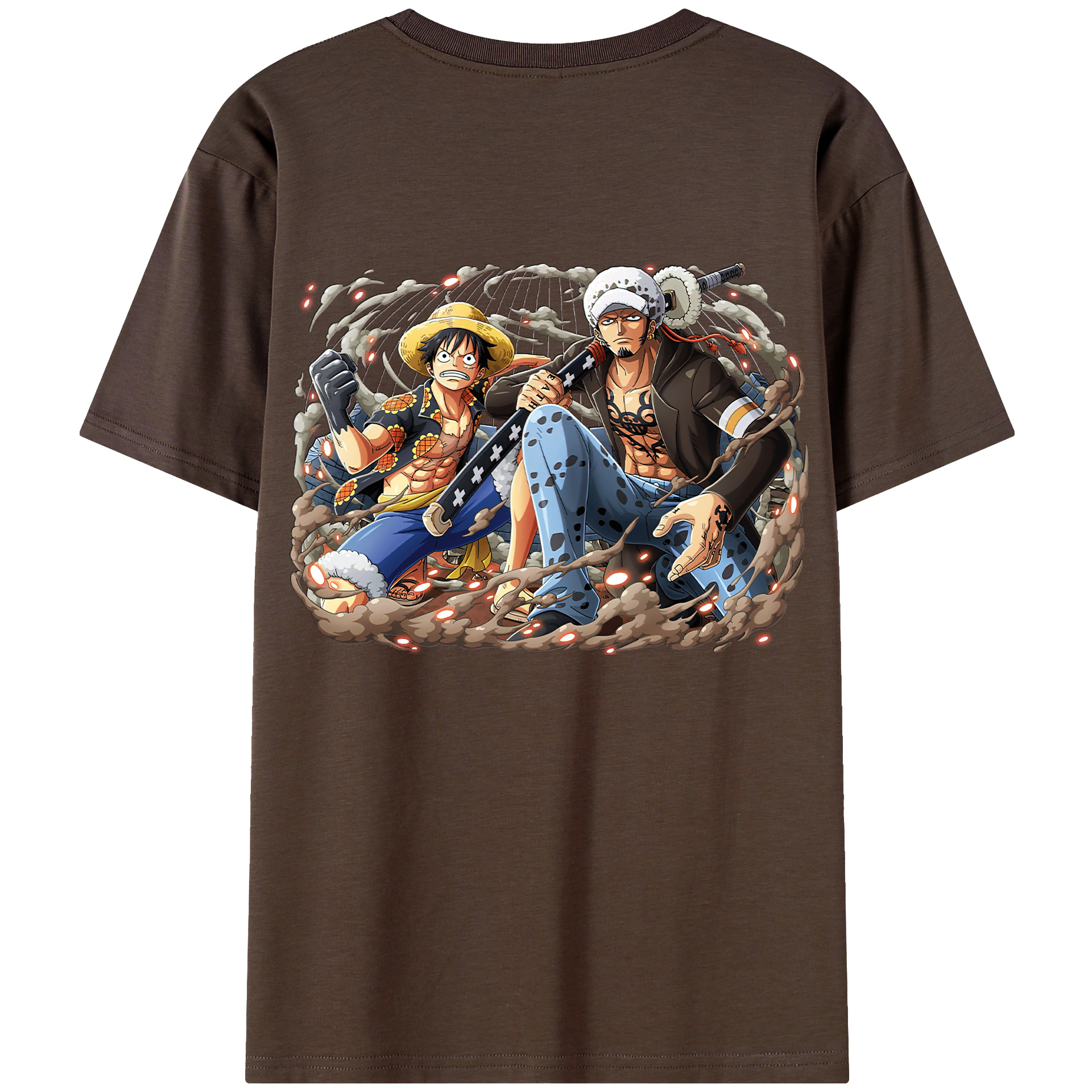 ワンピース モンキー・D・ルフィ ONE PIECE Monkey D. Luffy 綿100％半袖Tシャツ（背面プリント）