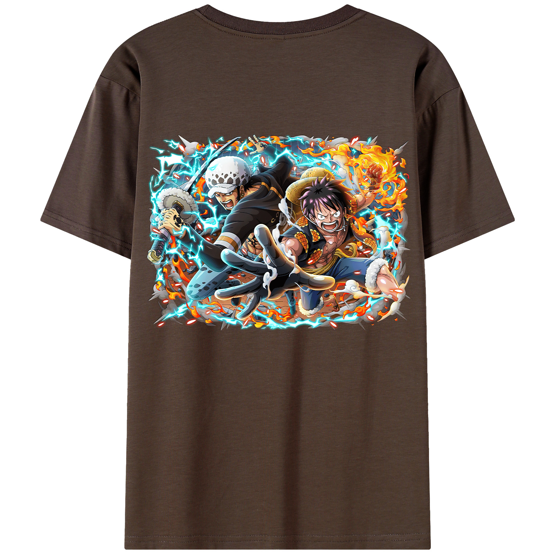 ワンピース モンキー・D・ルフィ ONE PIECE Monkey D. Luffy 綿100％半袖Tシャツ（背面プリント）