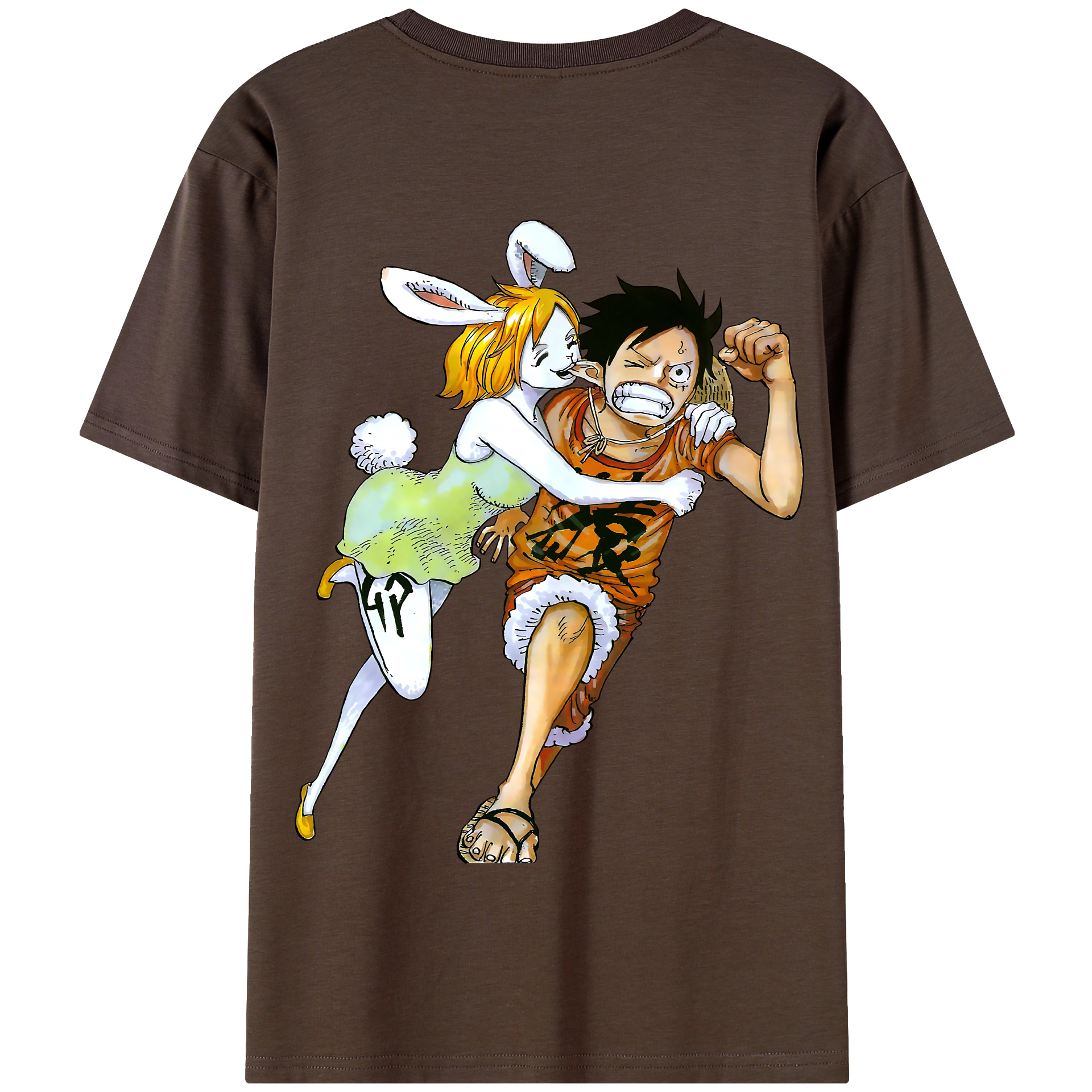 ワンピース モンキー・D・ルフィ ONE PIECE Monkey D. Luffy 綿100％半袖Tシャツ（背面プリント）