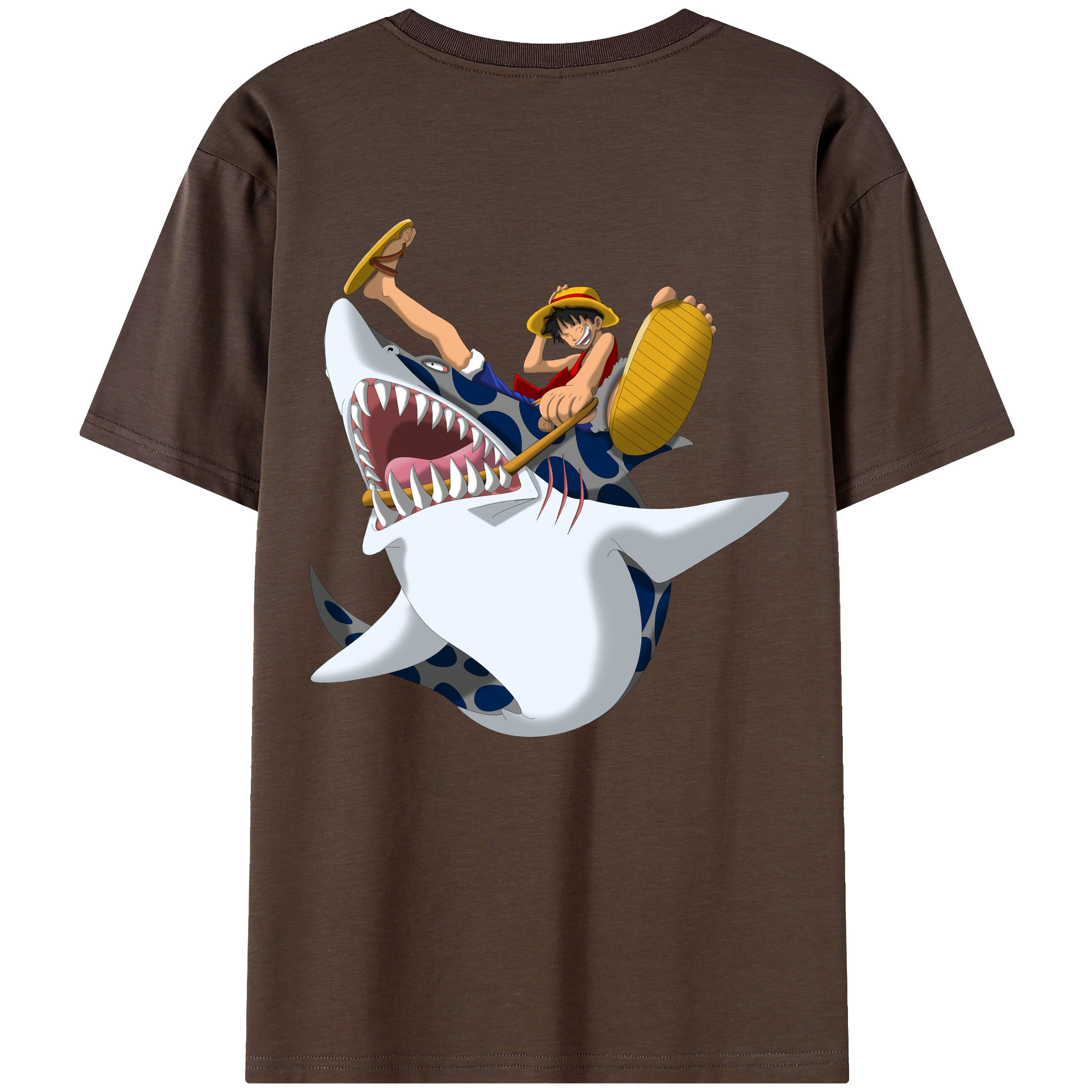 ワンピース モンキー・D・ルフィ ONE PIECE Monkey D. Luffy 綿100％半袖Tシャツ（背面プリント）