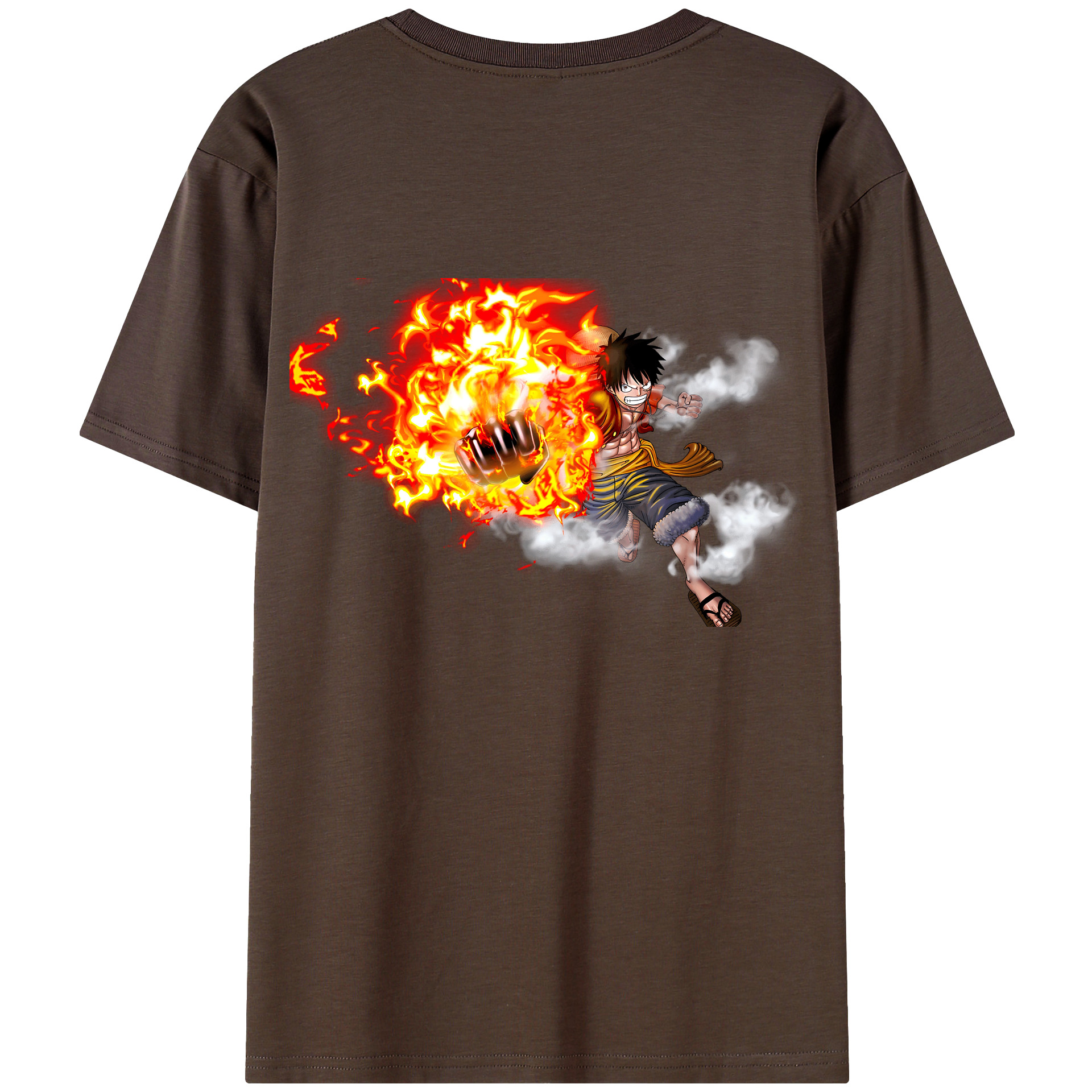 ワンピース モンキー・D・ルフィ ONE PIECE Monkey D. Luffy 綿100％半袖Tシャツ（背面プリント）