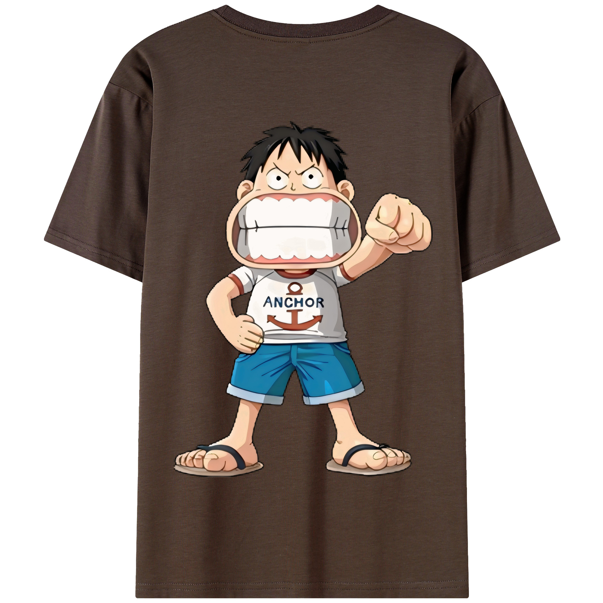 ワンピース モンキー・D・ルフィ ONE PIECE Monkey D. Luffy 綿100％半袖Tシャツ（背面プリント）