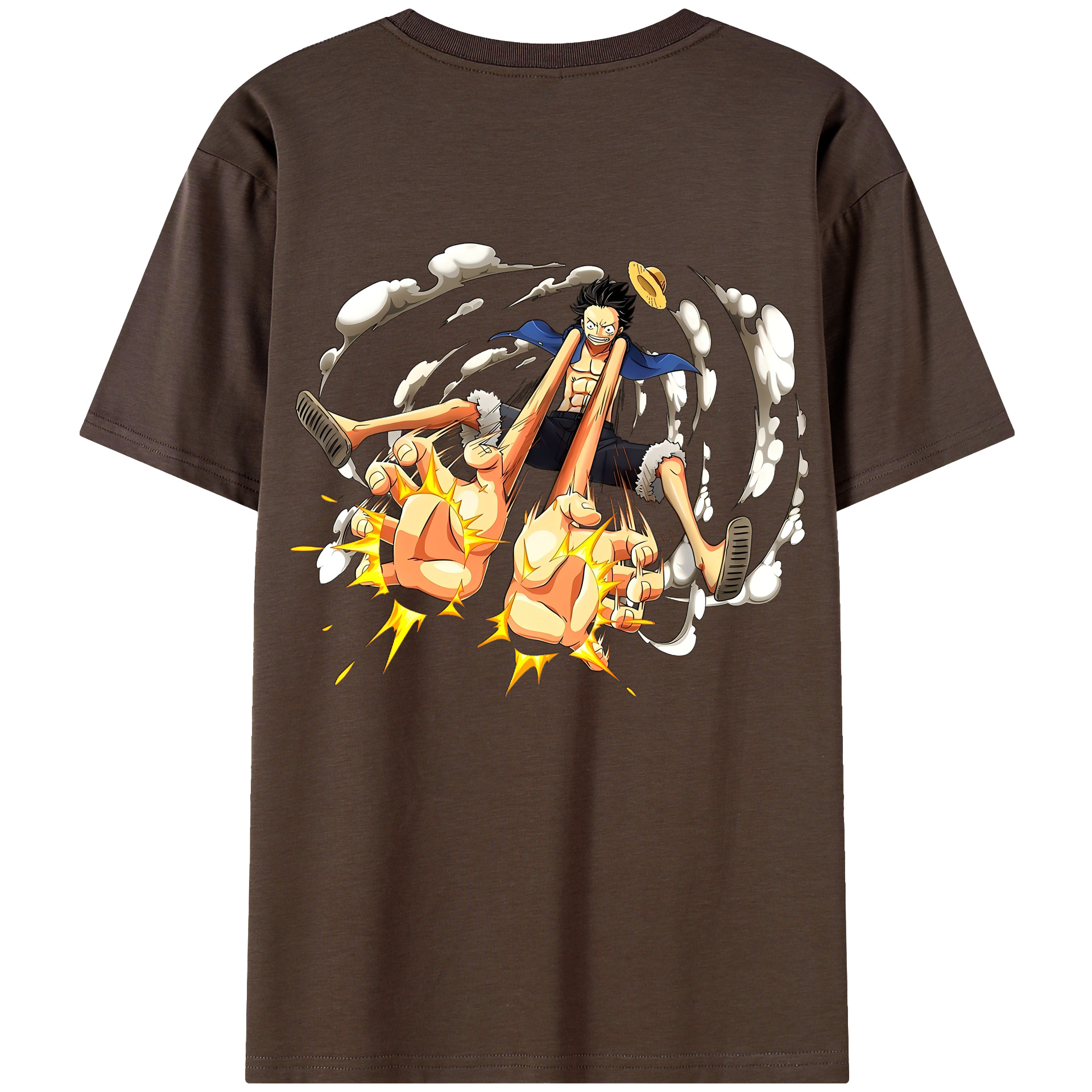 ワンピース モンキー・D・ルフィ ONE PIECE Monkey D. Luffy 綿100％半袖Tシャツ（背面プリント）