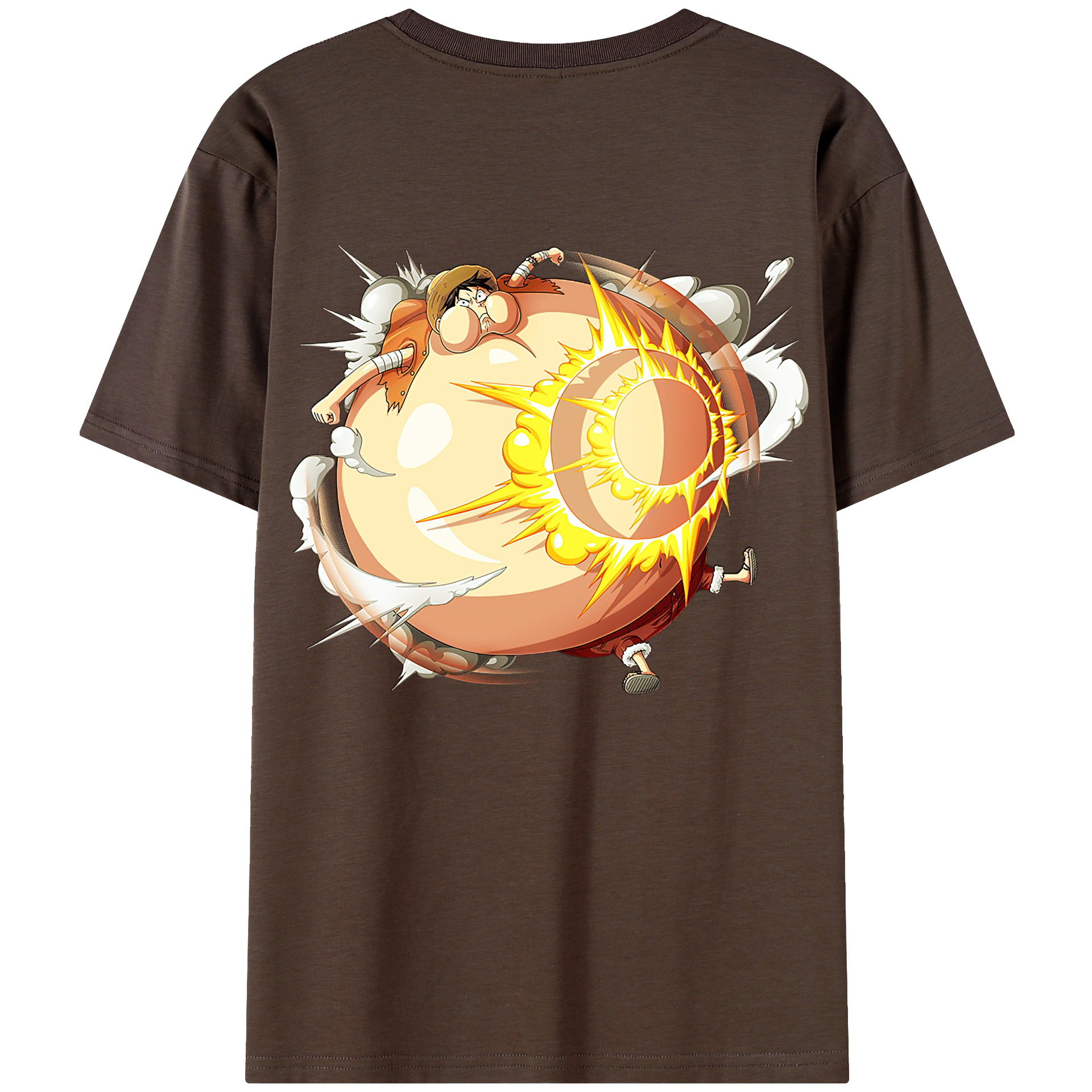 ワンピース モンキー・D・ルフィ ONE PIECE Monkey D. Luffy 綿100％半袖Tシャツ（背面プリント）